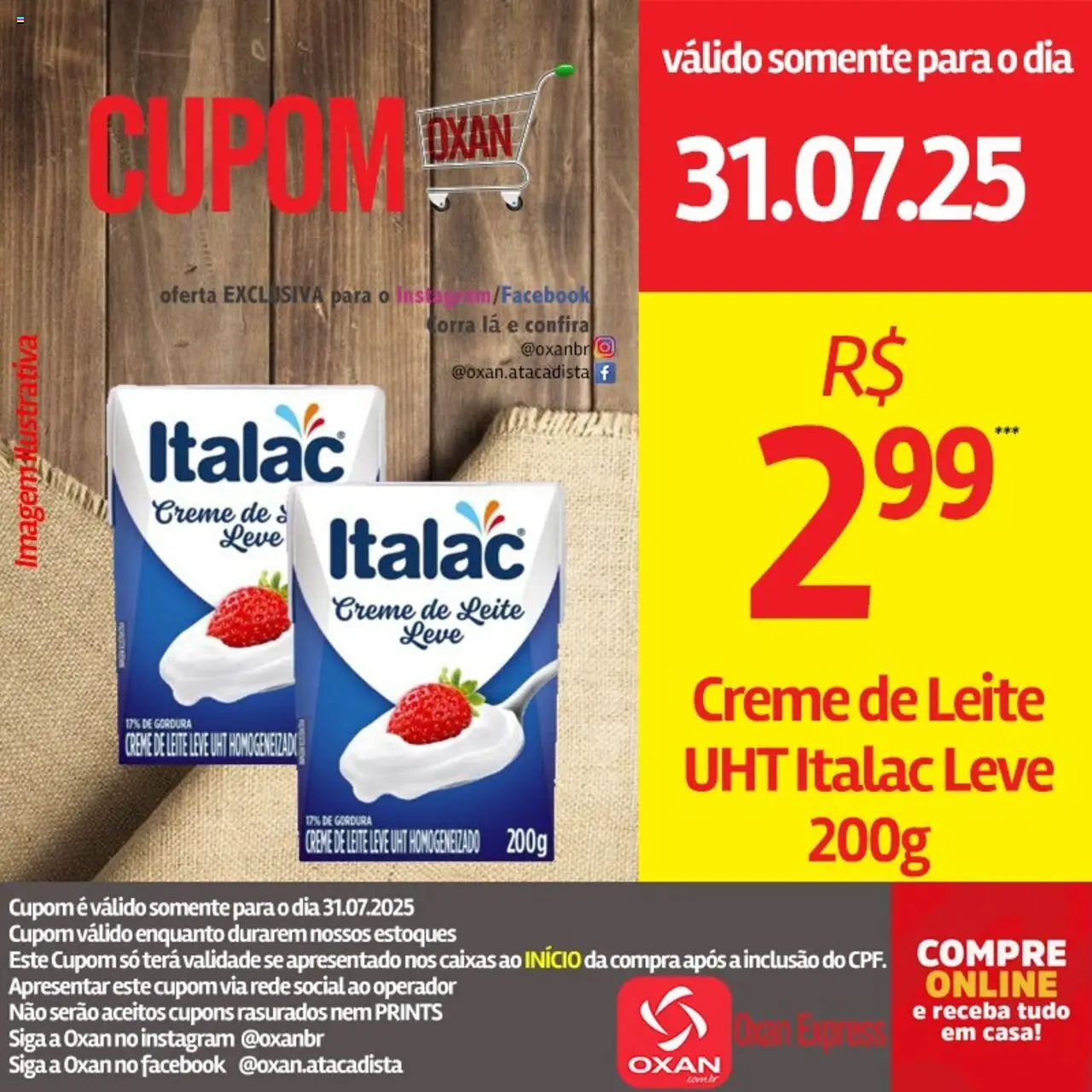 Oxan Atacadista Folheto - válido de 31.07.2025 | Página: 13 | Produtos: Leite, Creme, Creme de leite