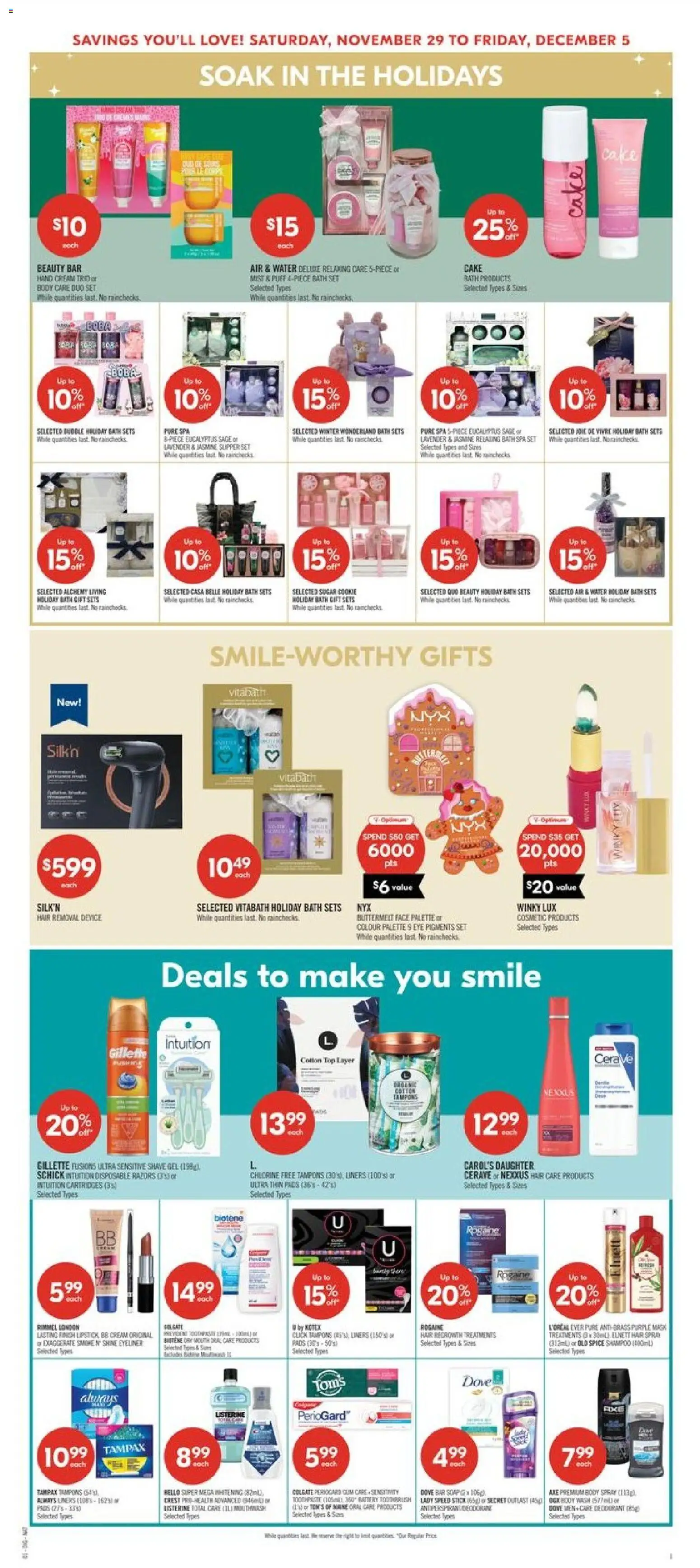 Shoppers flyer valid from 29.11.2025 | Page: 13 | Products: Cream, Deodorant, Battery, Bath