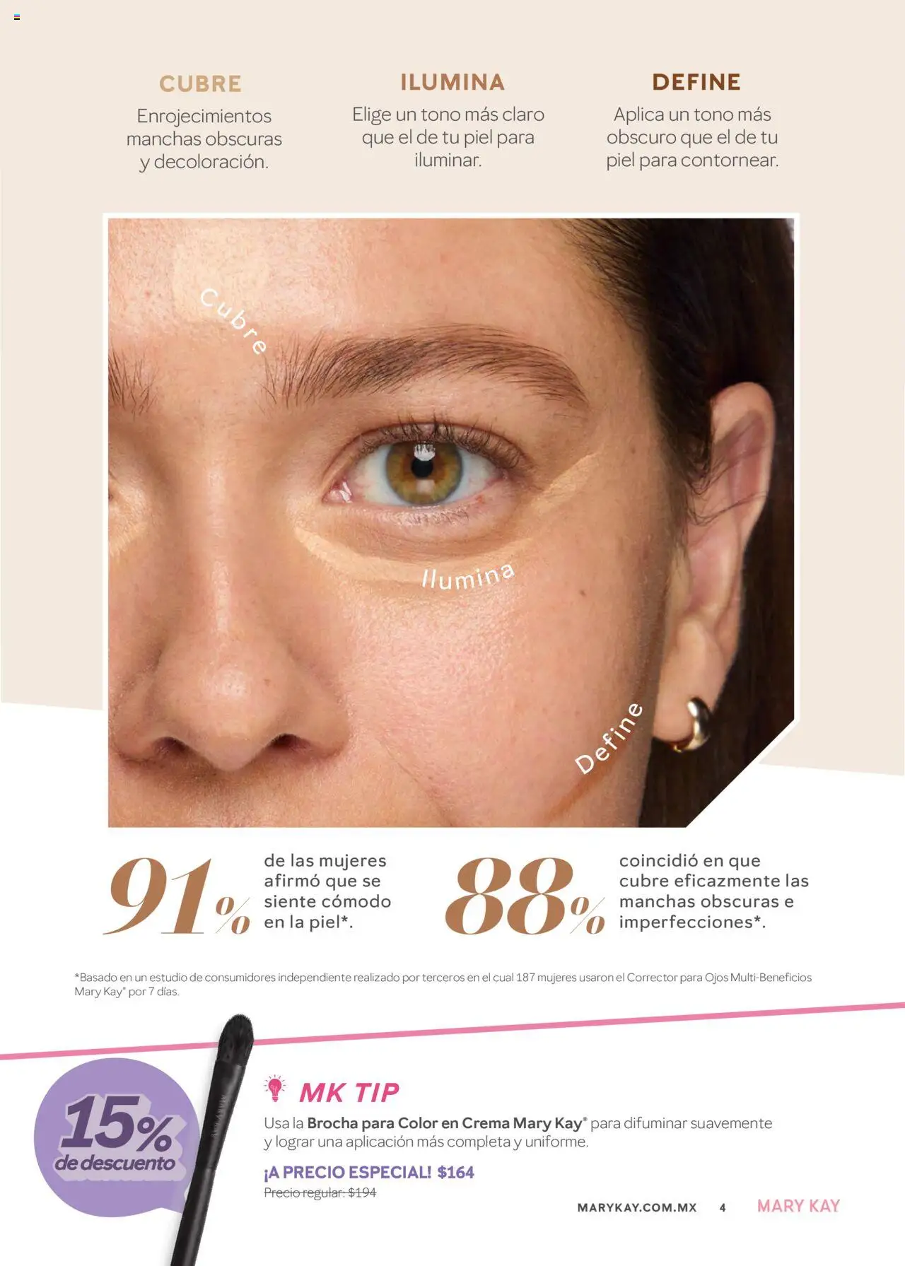 Nuevas ofertas de Mary Kay válidas en toda la República Mexicana desde el 01.07.2025. ¡Encuentra las mejores ofertas en Mary Kay catálogo! | Página: 4 | Productos: Crema, Corrector