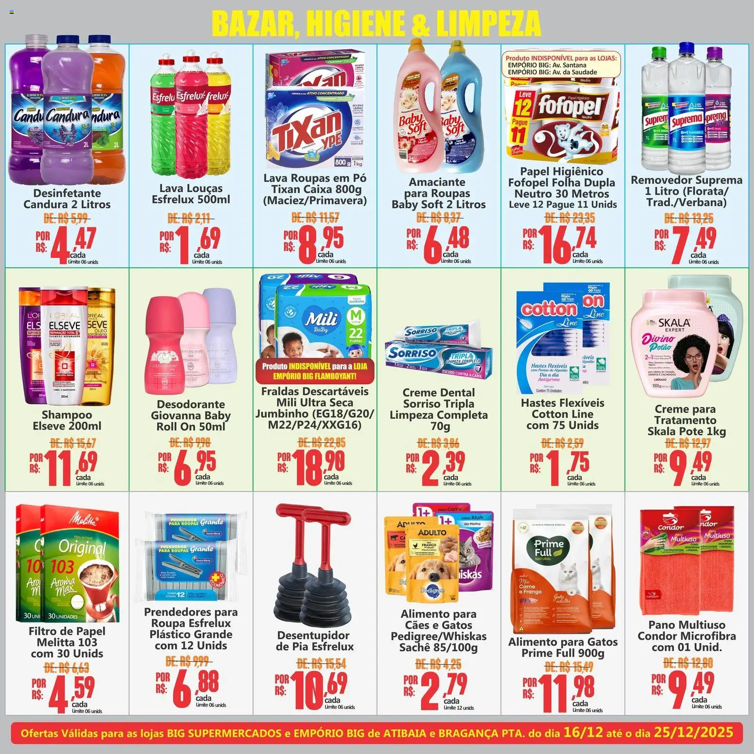 Big Supermercados Folheto - válido de 16.12.2025 | Página: 7 | Produtos: Creme, Algodão, Fraldas, Creme dental
