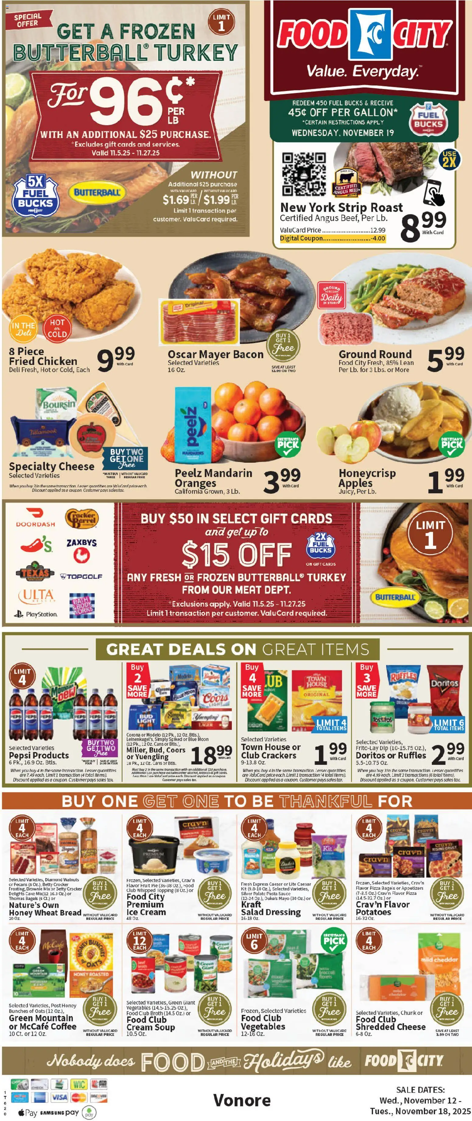 Food City Weekly Ad - valid from 12.11.2025 | Page: 3 | Products: Bread, Coffee, Potatoes, Playstation