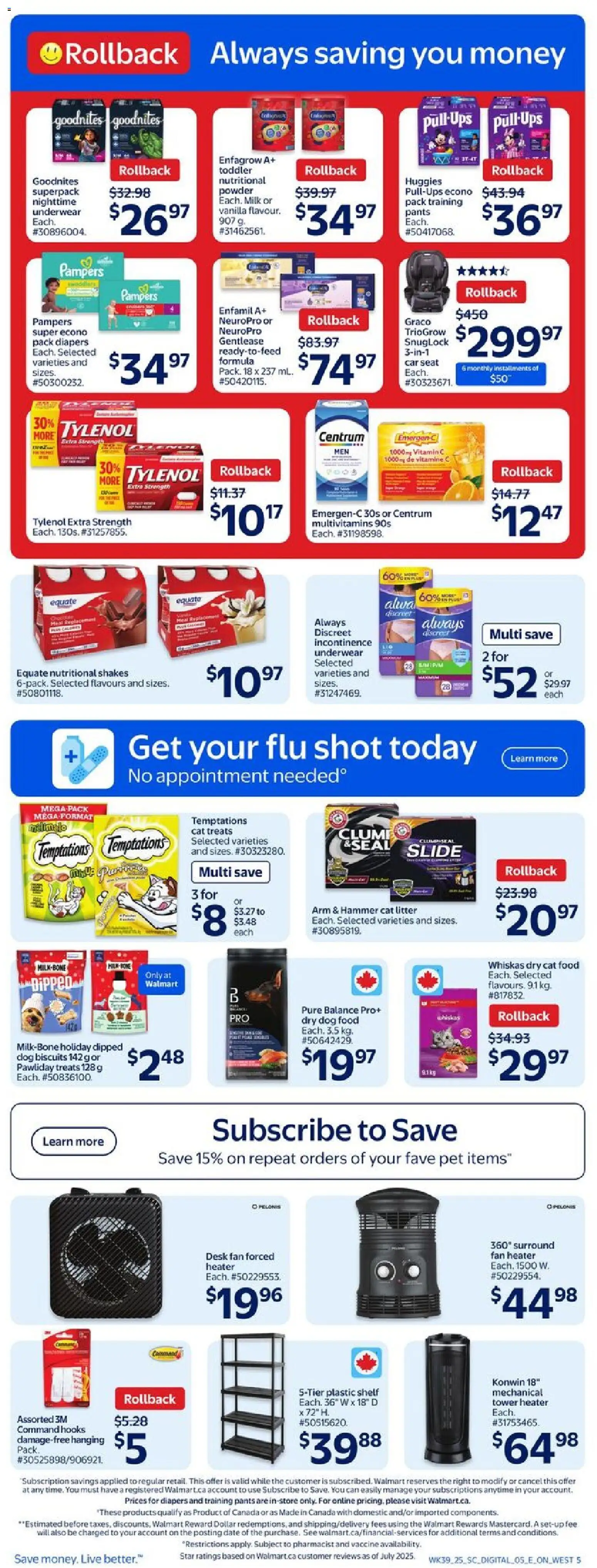 Walmart flyer valid from 23.10.2025 | Page: 6 | Products: Fan, Powder, Shelf, Pants