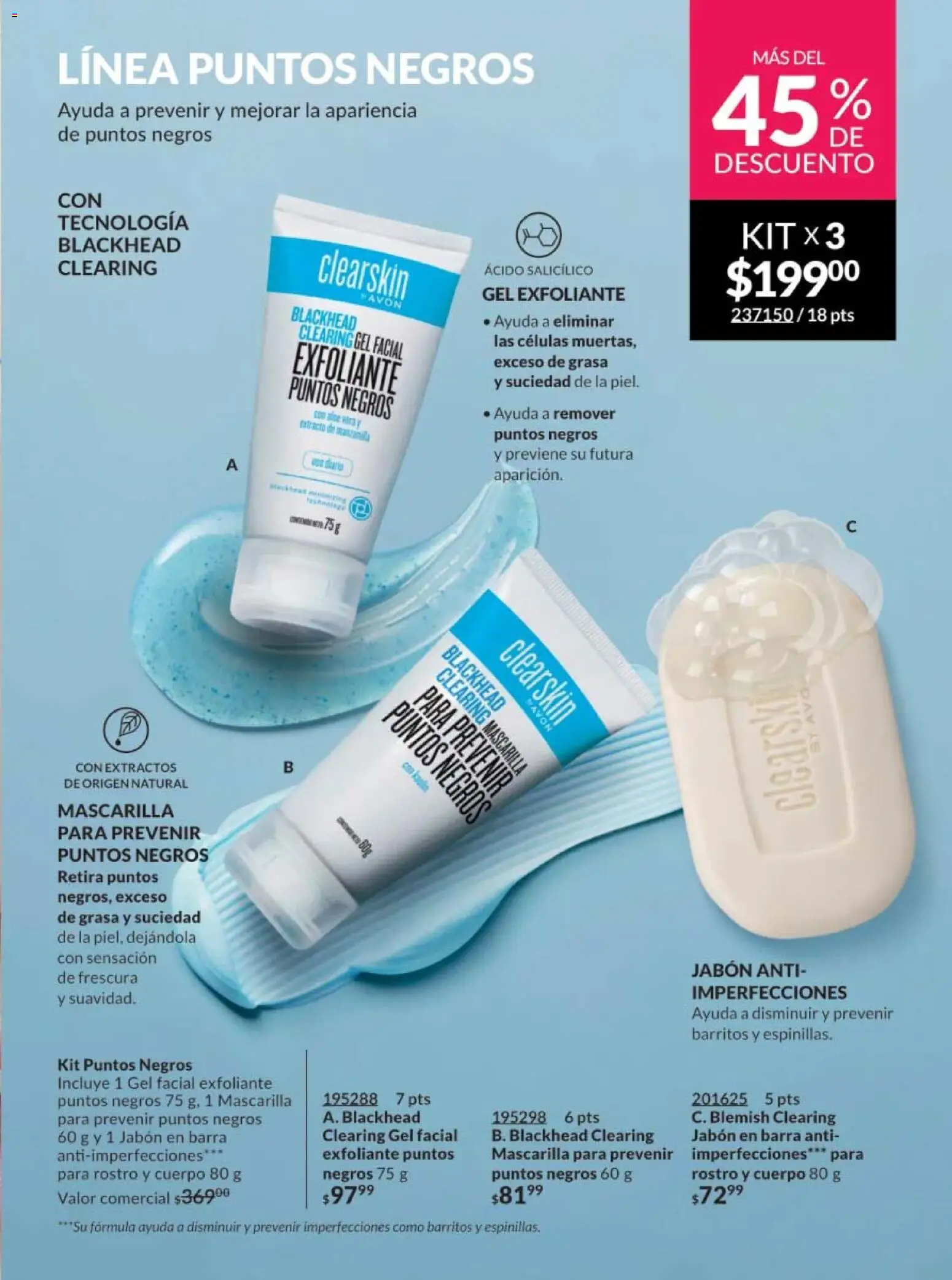 Nuevas ofertas de AVON válidas en toda la República Mexicana desde el 30.01.2026. ¡Encuentra las mejores ofertas en AVON campaña 3 2026! | Página: 163 | Productos: Barra, Mascarilla, Jabón