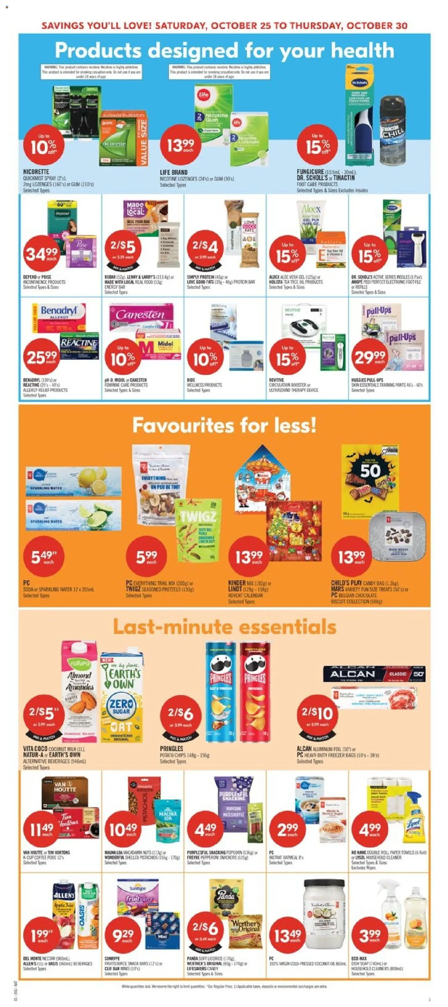 Shoppers flyer valid from 25.10.2025 | Page: 15 | Products: Tea, Chips, Milk, Pants