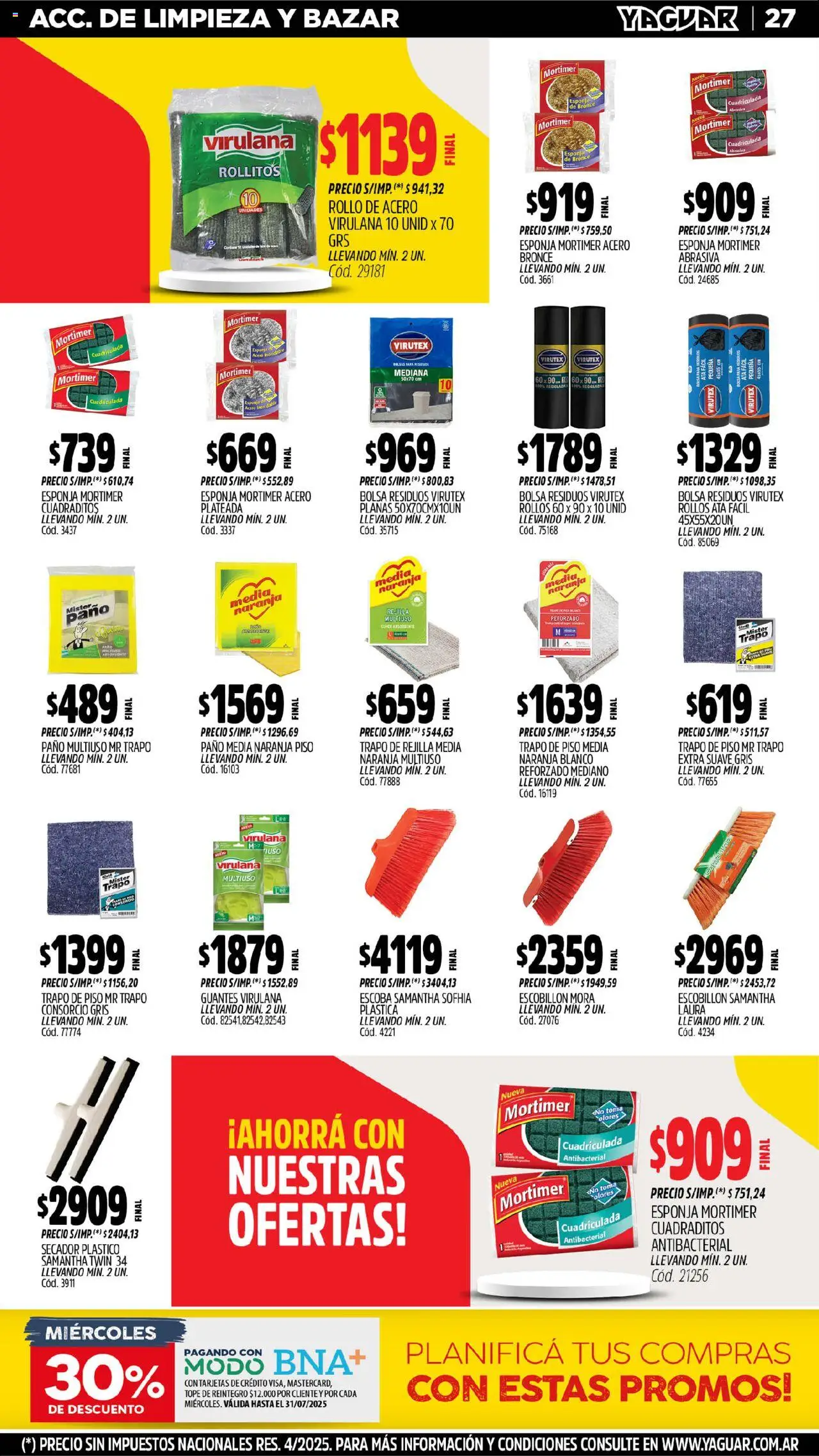 Yaguar - General Roca │ válido desde el 28.07.2025 | Página: 29 | Productos: Trapo de piso, Baño, Rejilla, Guantes