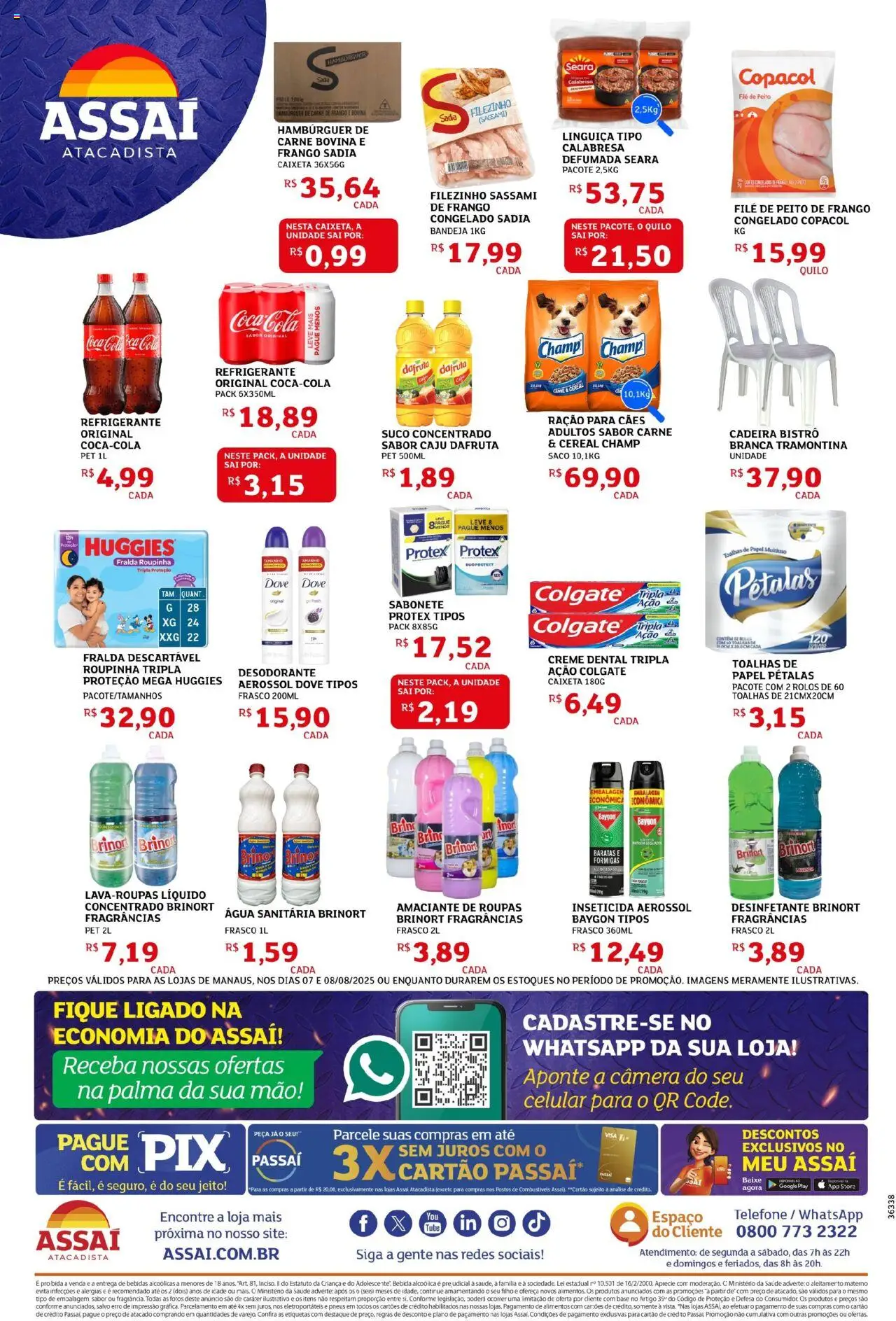 Assaí Atacadista Folheto - válido de 07.08.2025 | Página: 2 | Produtos: Cola, Carne, Roupas, Frango