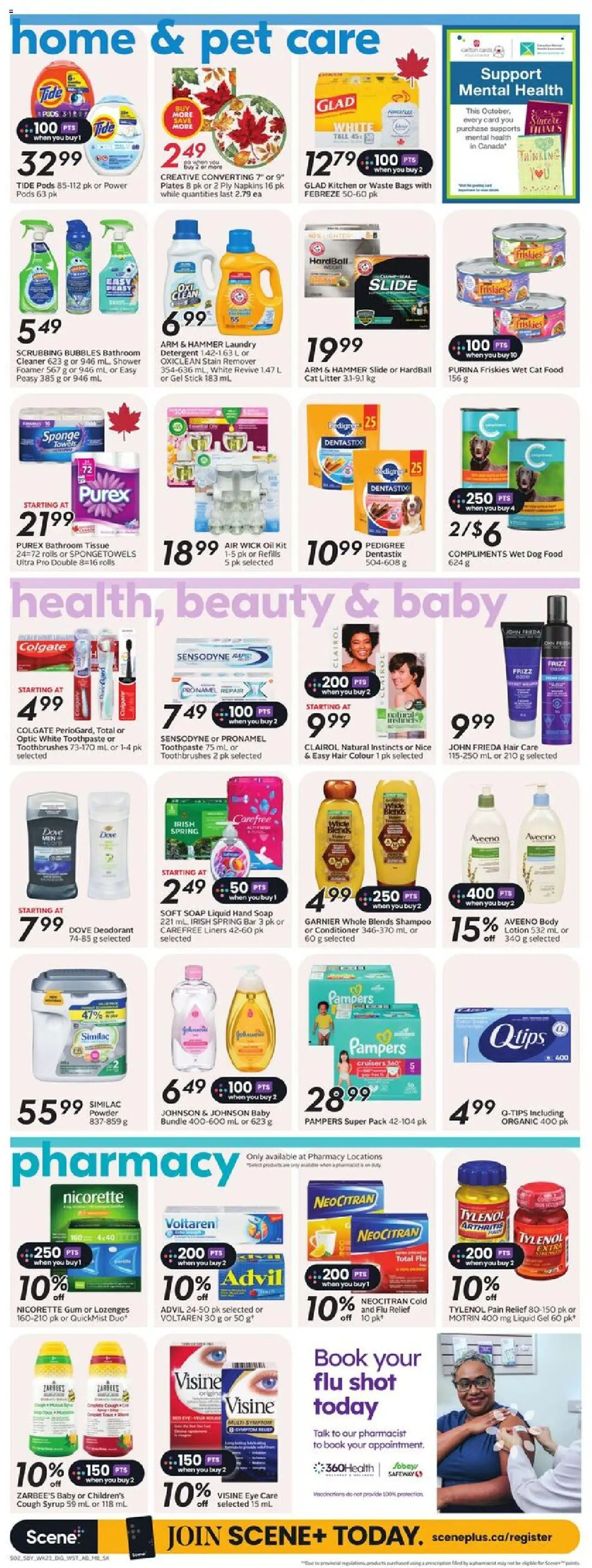 Safeway flyer valid from 02.10.2025 | Page: 13 | Products: Soap, Toothpaste, Stain remover, Shower
