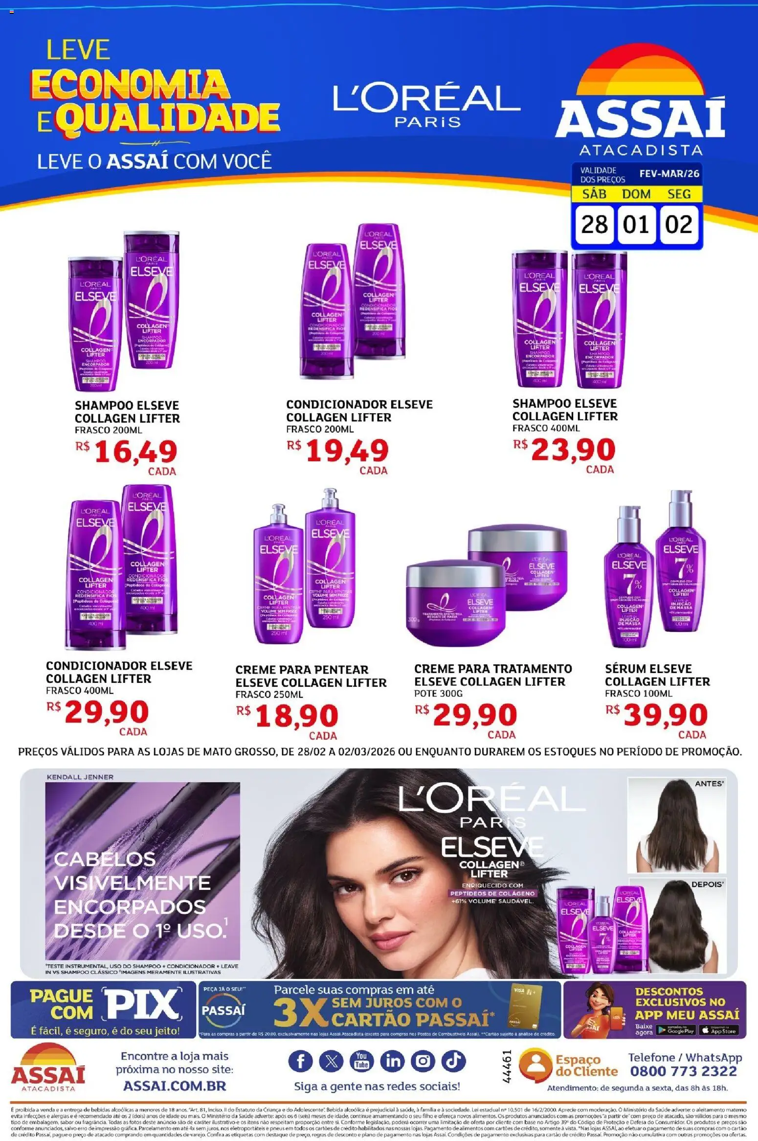Assaí Atacadista Folheto - válido de 28.02.2026 | Página: 1 | Produtos: Pneus, Base, Creme, Bebida