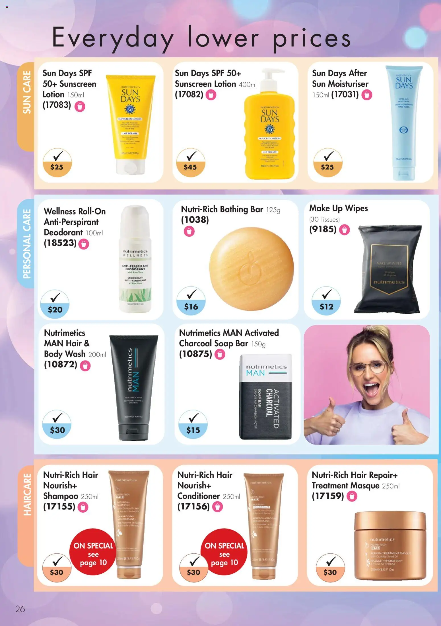 Nutrimetics catalogue - valid from 26.11.2025 | Page: 26 | Products: Conditioner, Sunscreen, Soap, Treatment