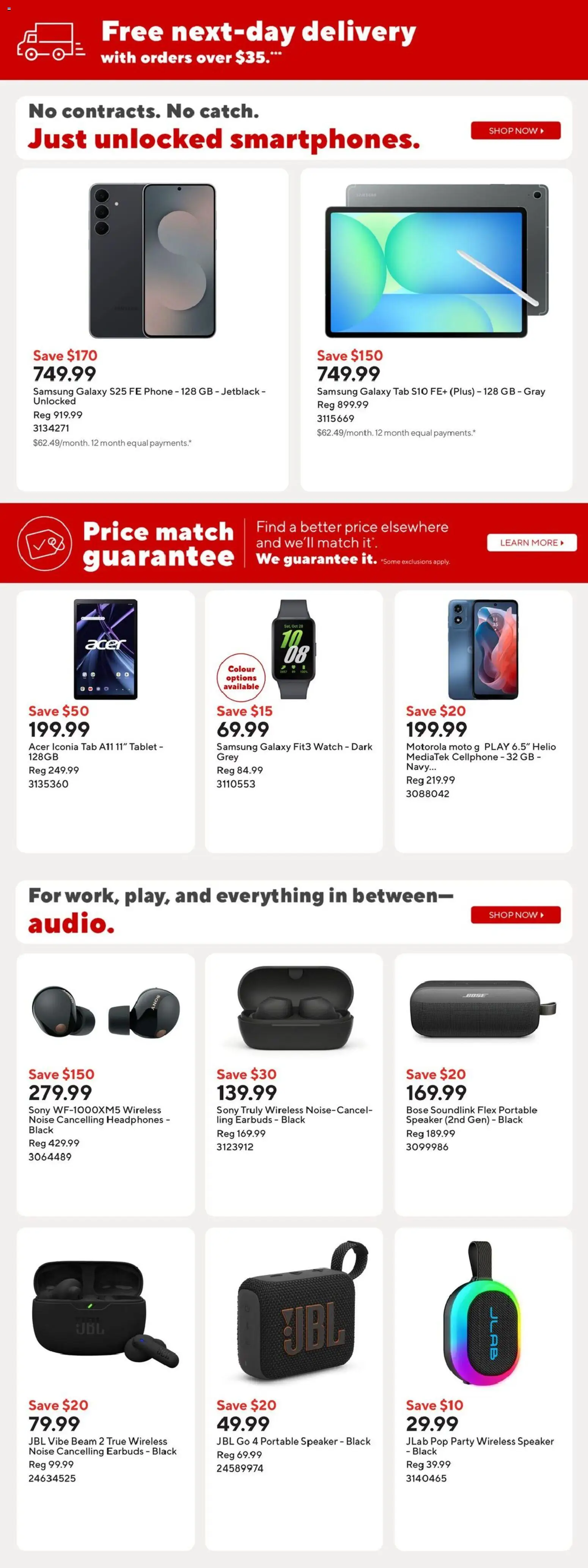 Staples flyer valid from 17.04.2026 | Page: 13 | Products: Phone, Tablet, Headphones, Speaker