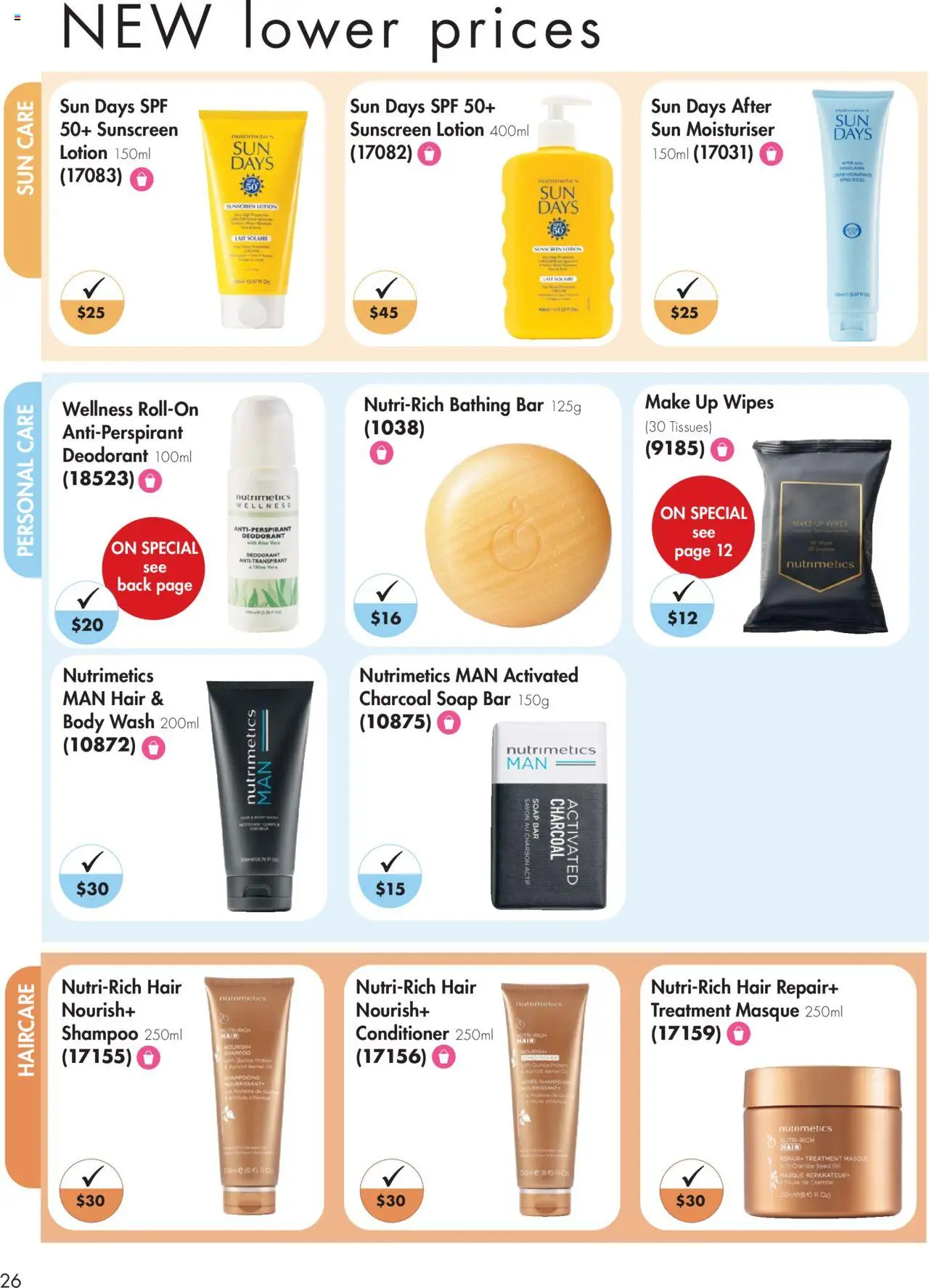 Nutrimetics catalogue - valid from 26.09.2025 | Page: 26 | Products: Shampoo, Sunscreen, Lotion, Tissues