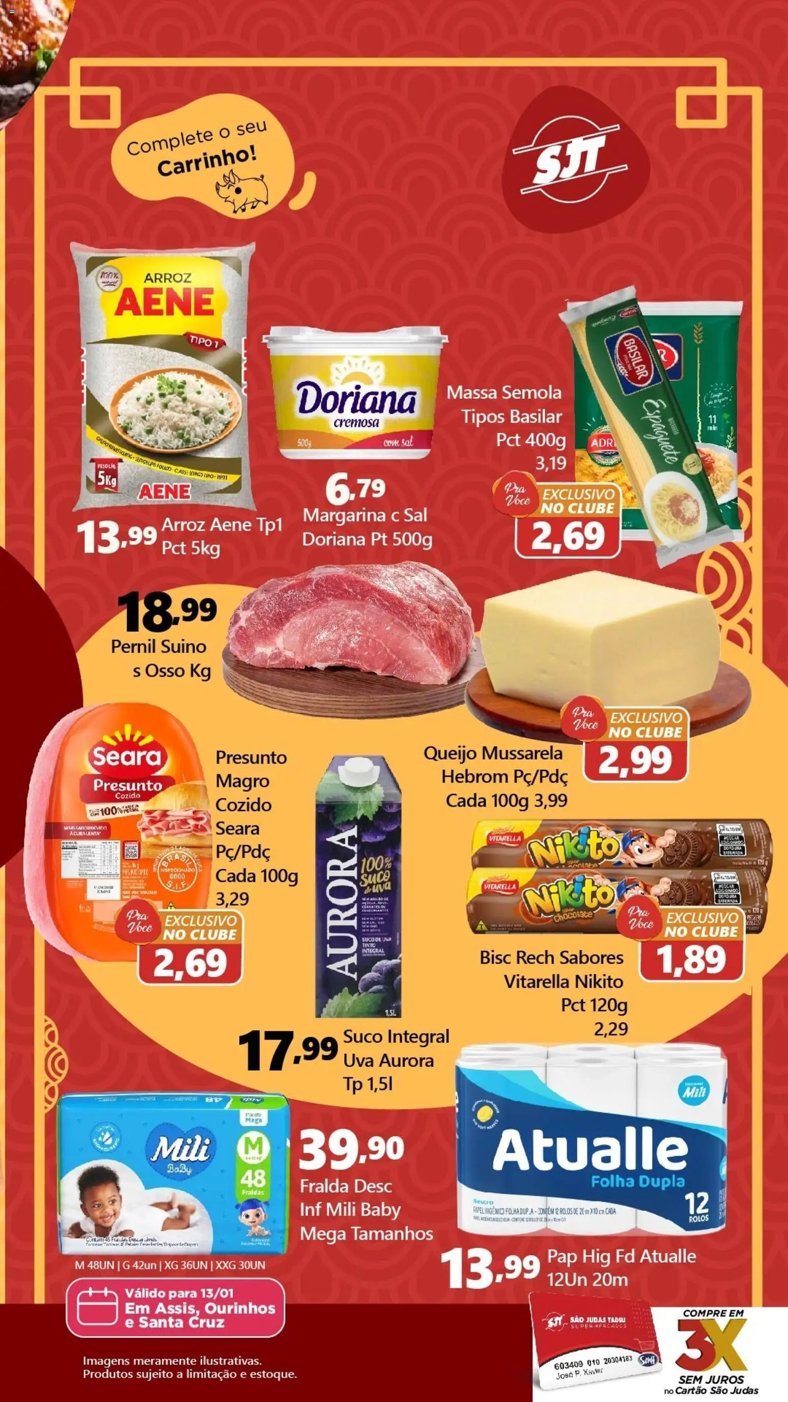 São Judas Tadeu Folheto - válido de 13.01.2026 | Página: 2 | Produtos: Presunto, Carrinho, Sal, Mussarela