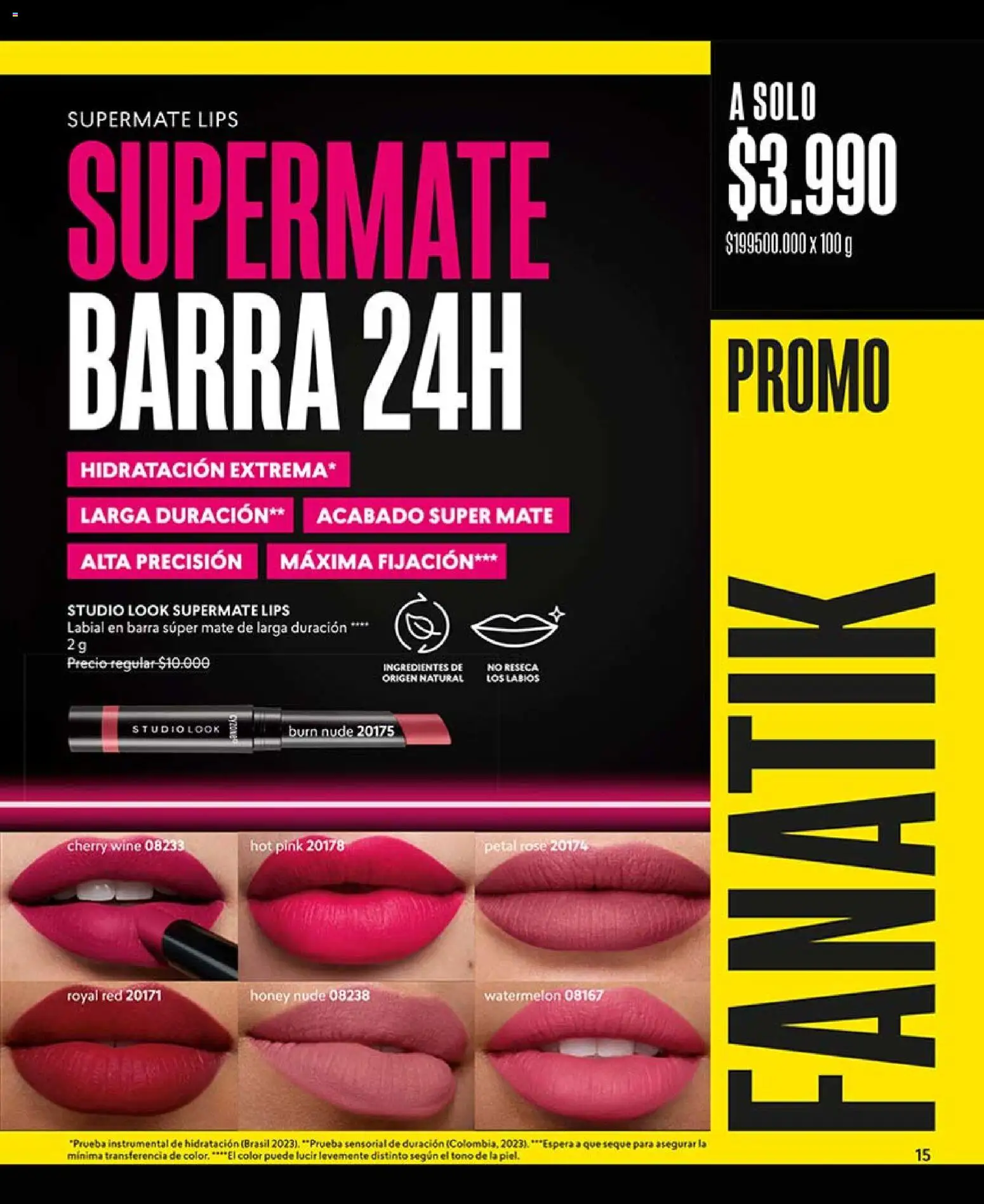 Catálogo CyZone Campaña 6 │ válido desde el 01.04.2026 | Página: 15 | Productos: Mate, Labial