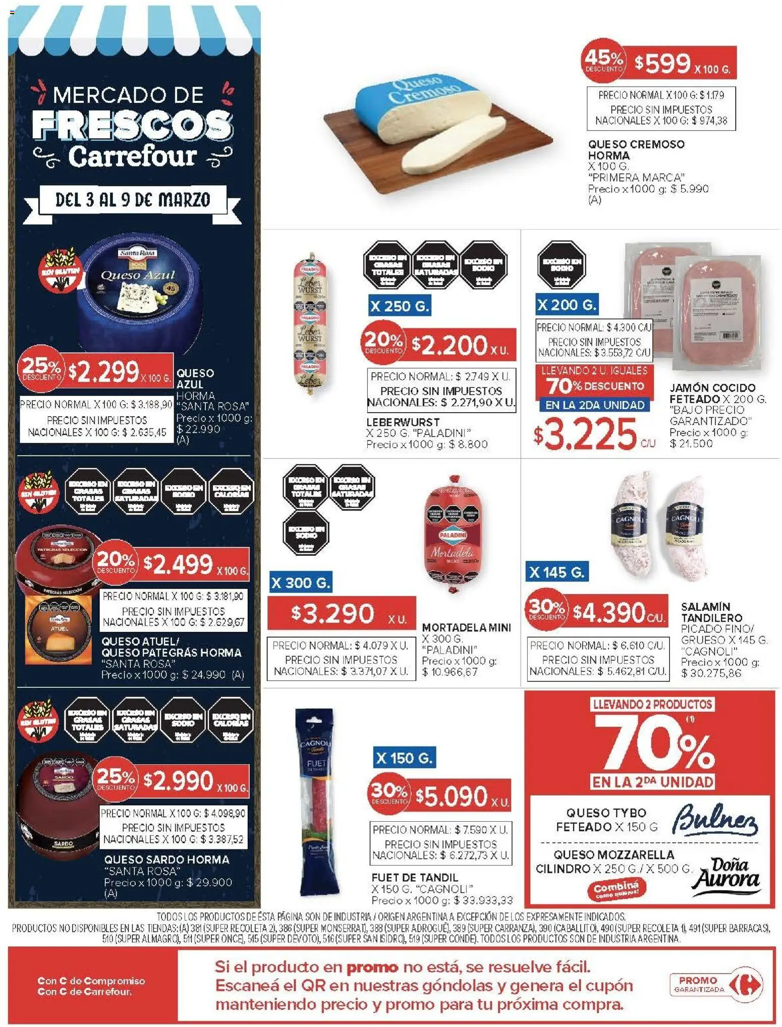 Carrefour ofertas │ válido desde el 03.03.2026 | Página: 20 | Productos: Jamón cocido, Mortadela, Paté, Jamón