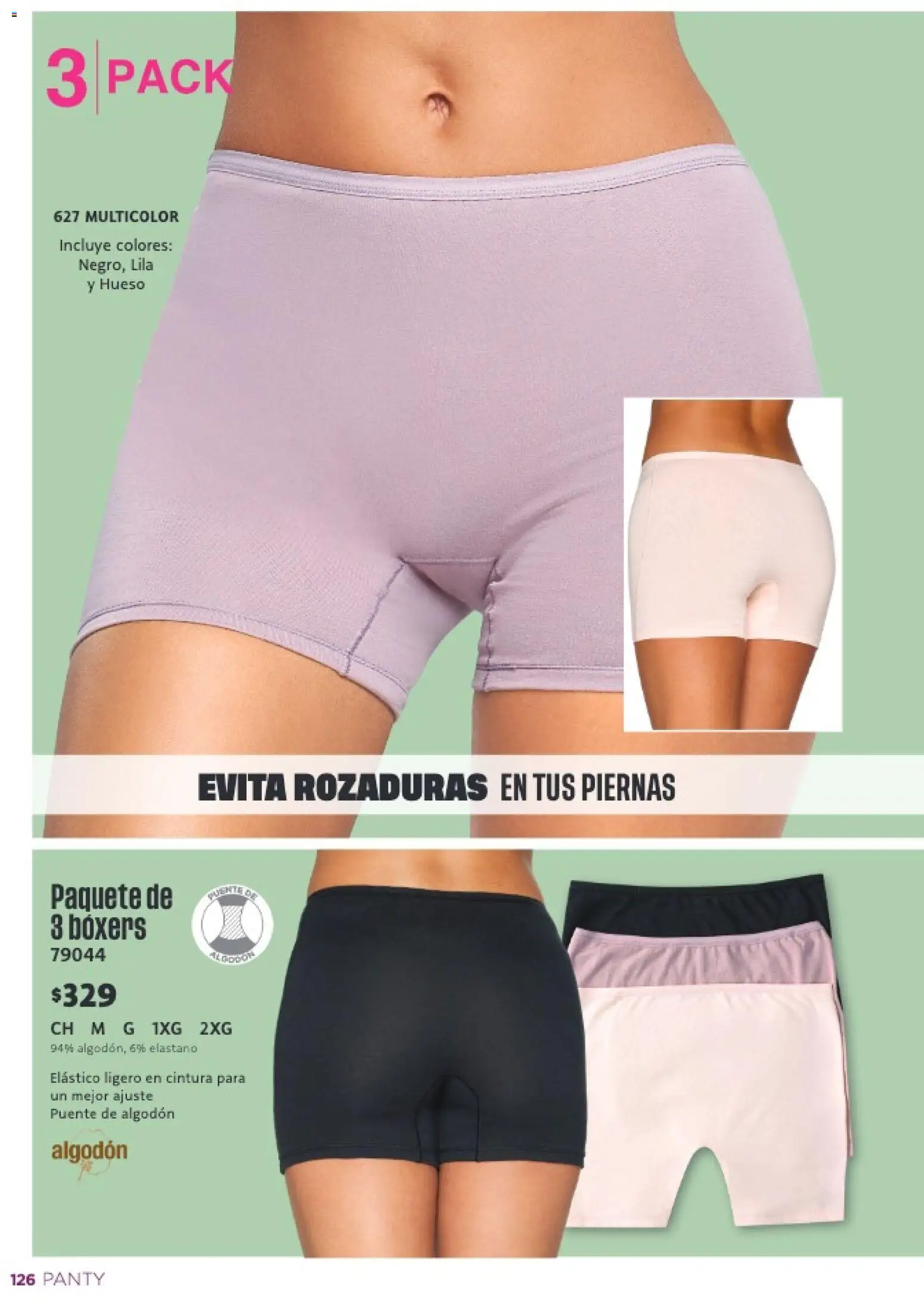Nuevas ofertas de Ilusión válidas en toda la República Mexicana desde el 01.02.2026. ¡Encuentra las mejores ofertas en Ilusión catálogo Primavera! | Página: 128 | Productos: Boxers, Algodón
