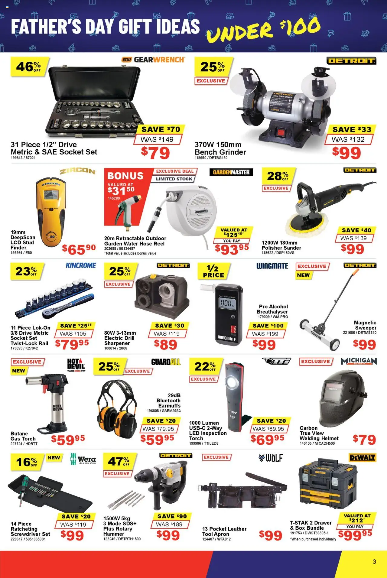 Total Tools catalogue - valid from 19.08.2025 | Page: 3 | Products: Drawer, Water, Torch, Bench