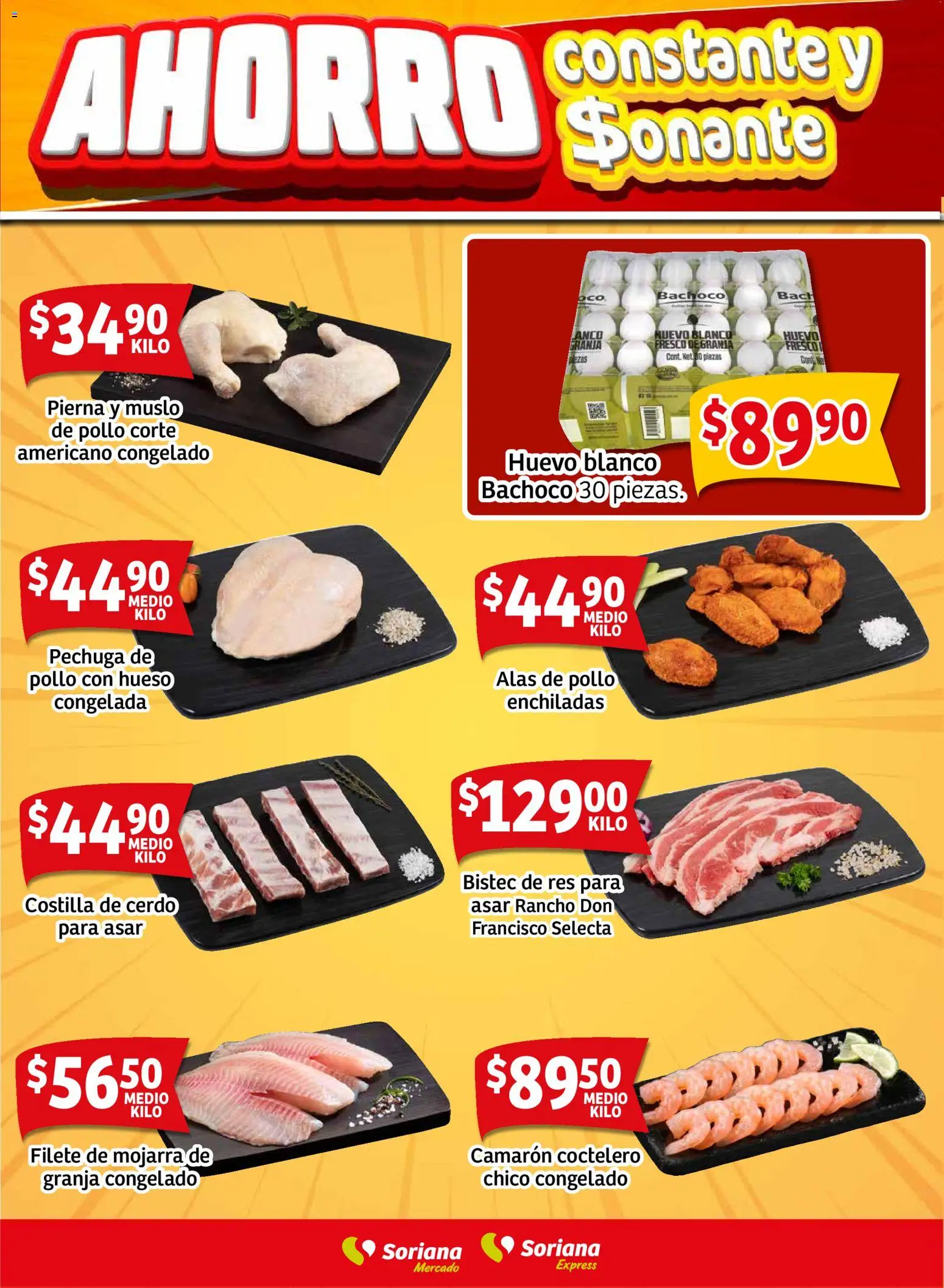 Nuevas ofertas de Soriana válidas en toda la República Mexicana desde el 24.10.2025. ¡Encuentra las mejores ofertas en Soriana - Fin de Semana Mercado: Tamaulipas! | Página: 7 | Productos: Pollo, Huevo, Cerdo, Res