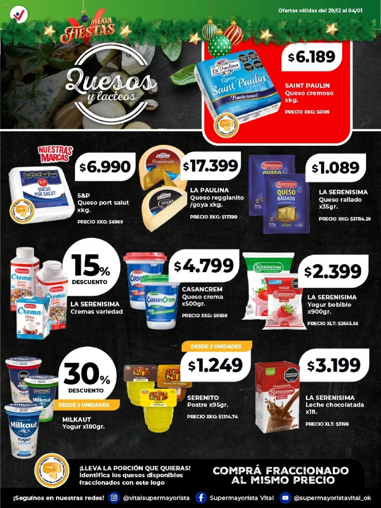 Vital - Especial de frescos │ válido desde el 29.12.2025 | Página: 3 | Productos: Queso crema, Yogur, Chocolatada, Crema