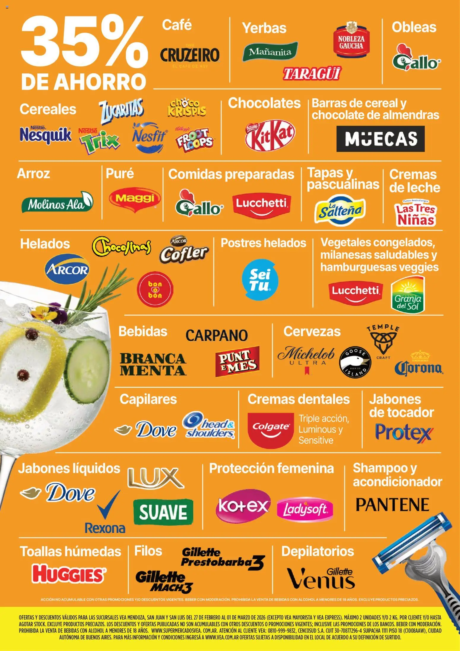 Vea - Ofertas fin de semana Cuyo │ válido desde el 27.02.2026 | Página: 5 | Productos: Toallas, Café, Chocolate, Cereales