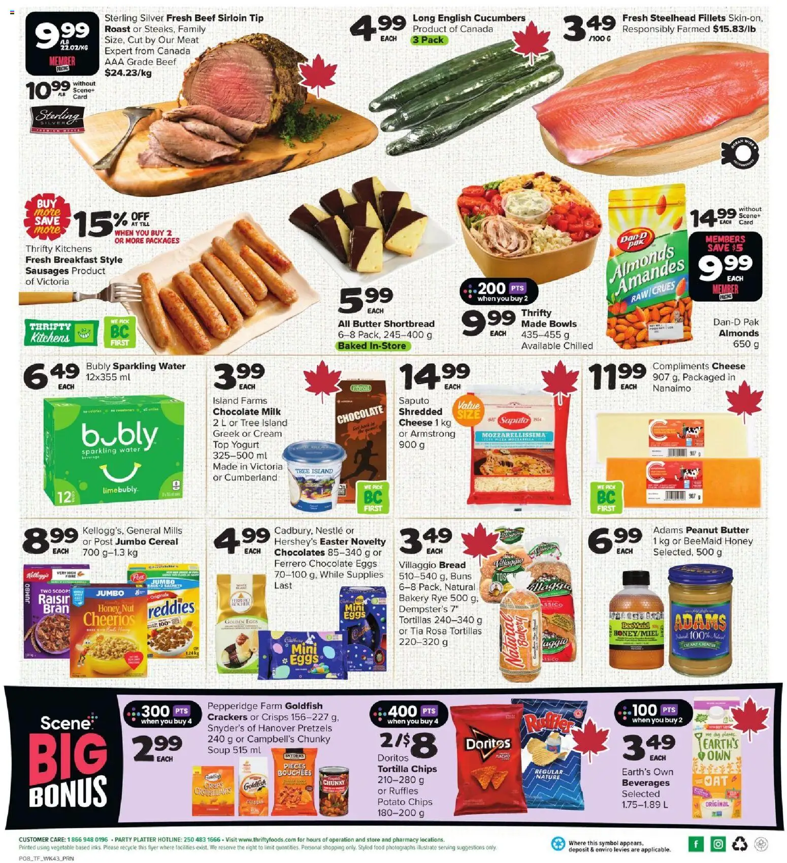 Thrifty Foods flyer valid from 19.02.2026 | Page: 2 | Products: Chips, Cream, Cucumbers, Chocolate