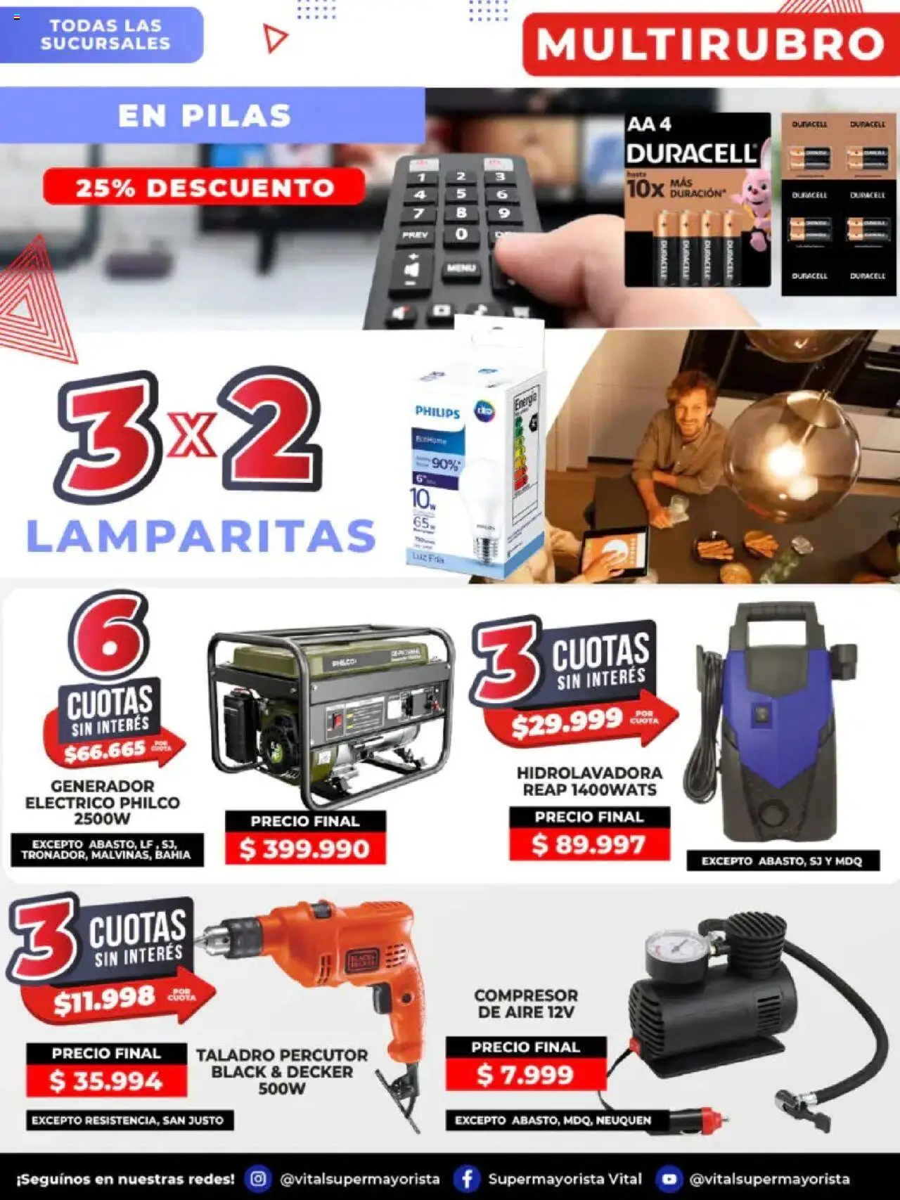 Vital - Ofertas nonfood │ válido desde el 18.08.2025 | Página: 4 | Productos: Pilas, Taladro, Hidrolavadora