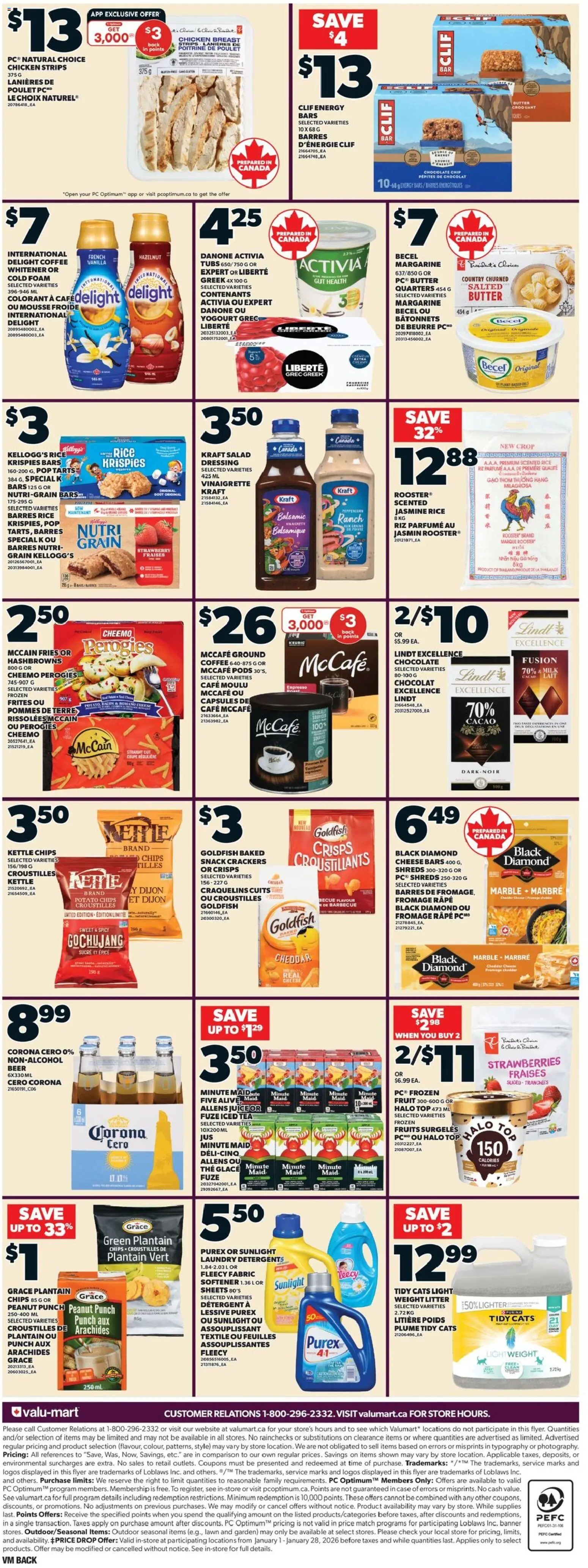 Valu Mart flyer valid from 01.01.2026 | Page: 4 | Products: Strawberries, Detergent, Milk, Butter