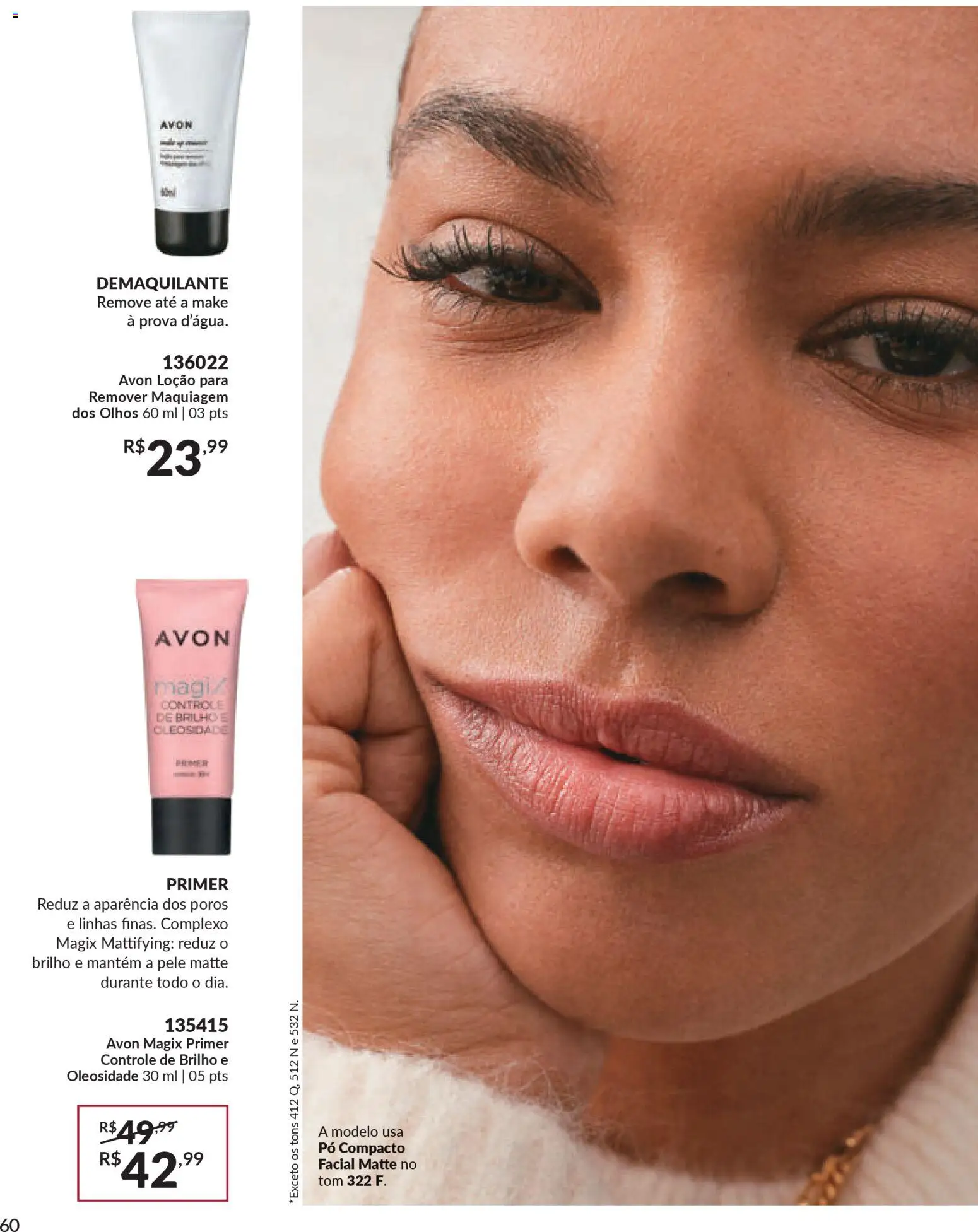 Avon Folheto - válido de 18.02.2026 | Página: 60 | Produtos: Pó compacto, Maquiagem, Demaquilante, Primer