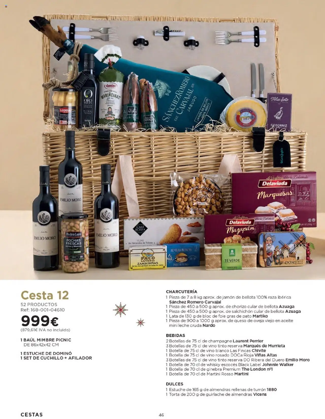 Nuevas ofertas de El Corte Inglés válidas en toda la República Mexicana desde el 03.10.2025. ¡Encuentra las mejores ofertas en El Corte Inglés - Catálogo Cestas Navidad 2025! | Página: 46 | Productos: Leche, Queso, Dulces, Vino