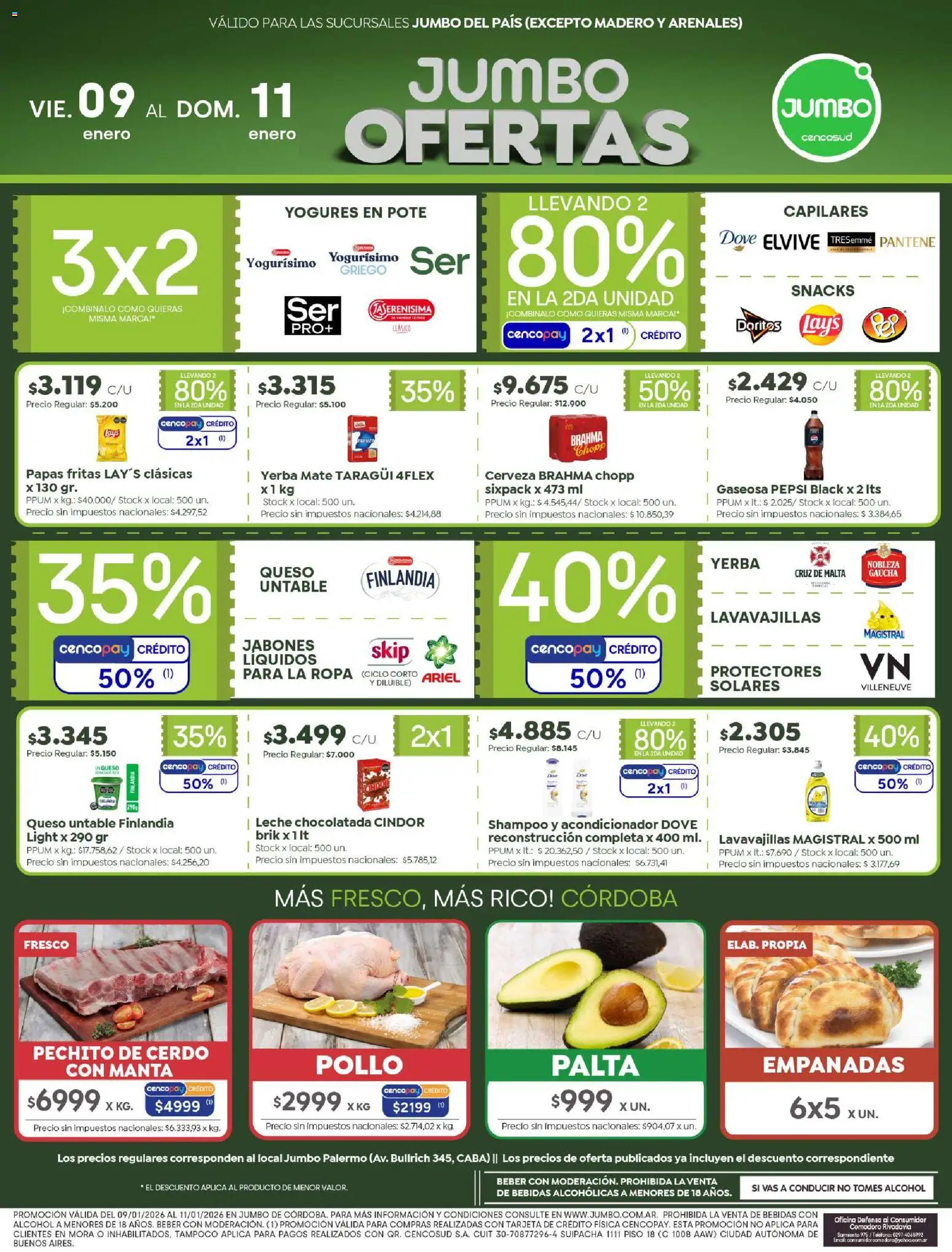 Jumbo - Ofertas | Córdoba │ válido desde el 09.01.2026 | Página: 1 | Productos: Ropa, Palta, Chocolatada, Cerveza