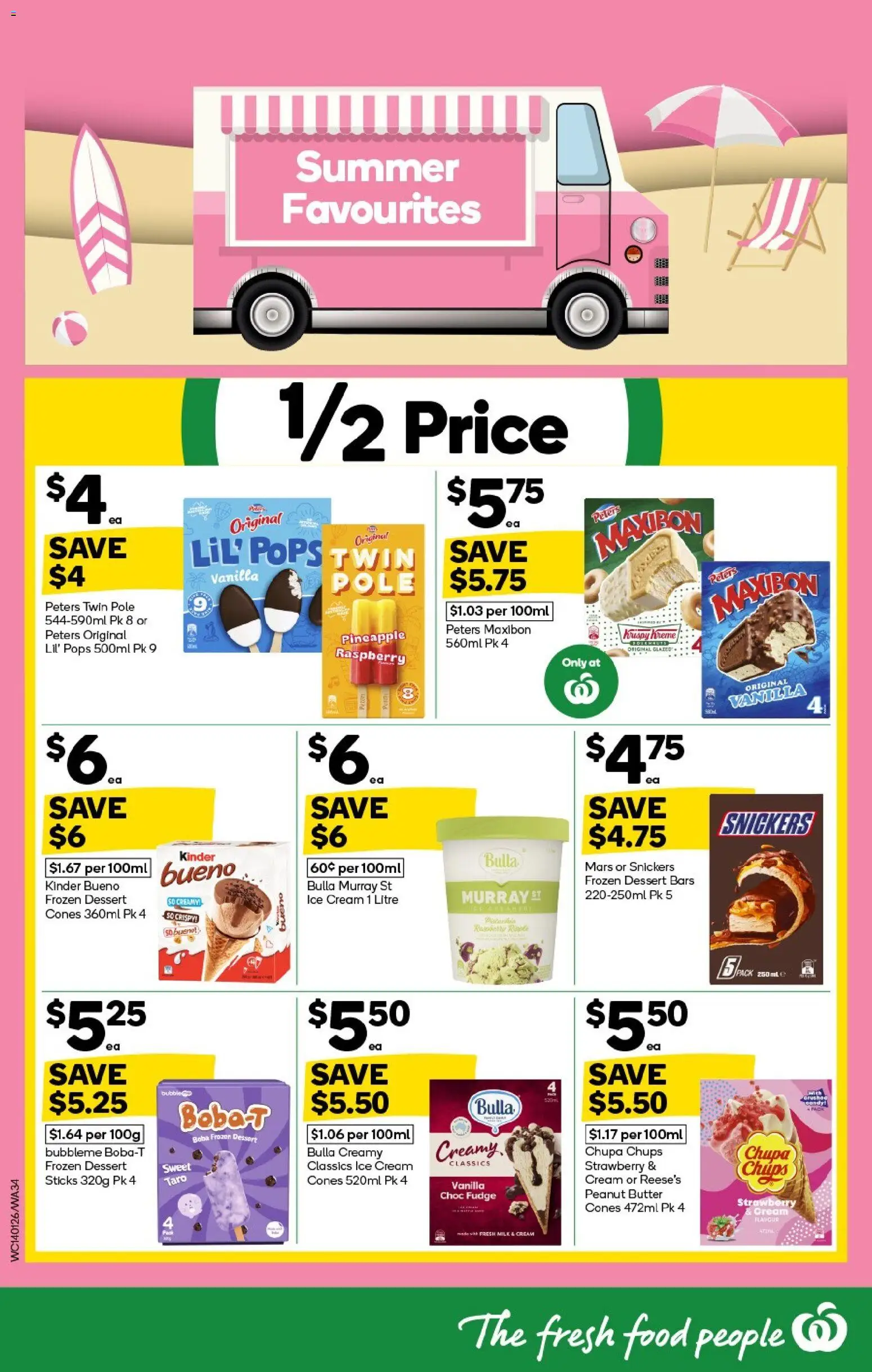 Woolworths catalogue - valid from 14.01.2026 | Page: 34 | Products: Milk, Pineapple, Ice cream, Raspberry
