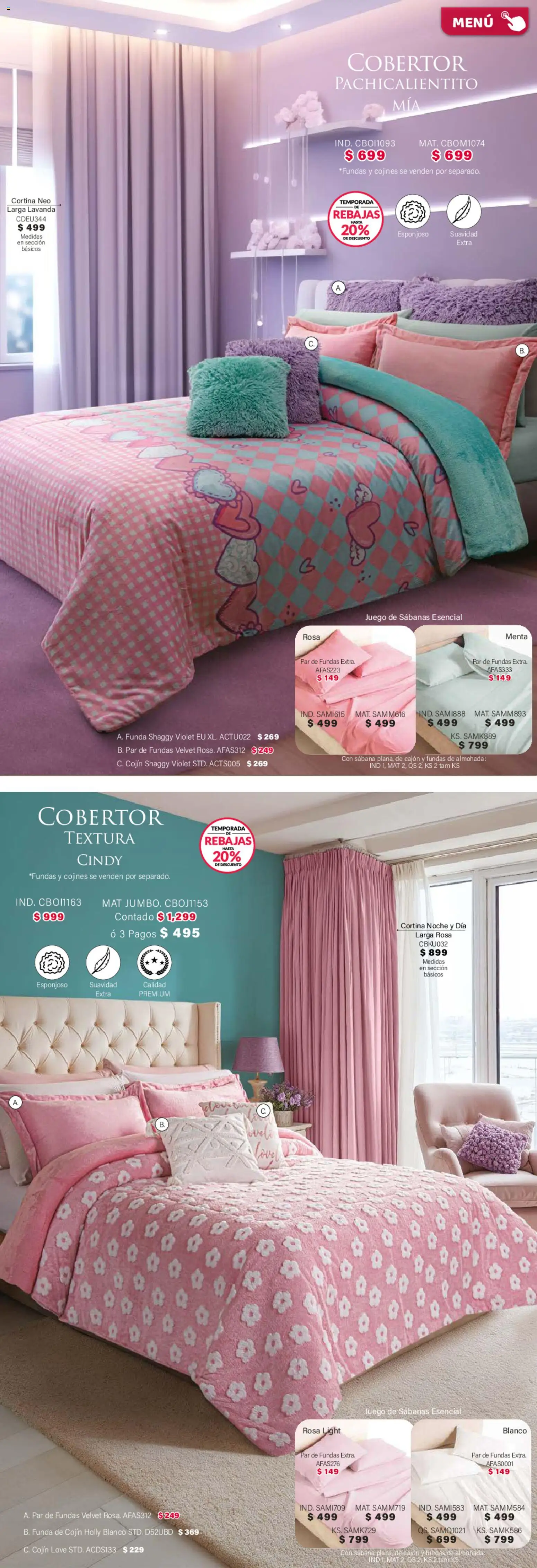 Nuevas ofertas de Colchas Concord válidas en toda la República Mexicana desde el 01.02.2026. ¡Encuentra las mejores ofertas en Colchas Concord catálogo! | Página: 151 | Productos: Juego, Funda, Almohada, Sabanas