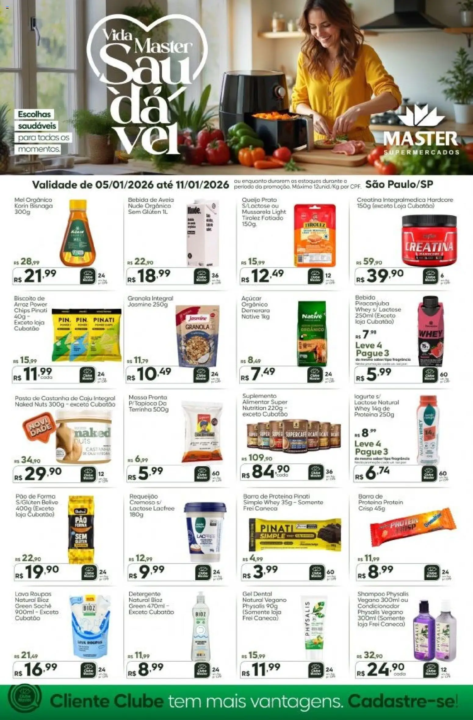 Master Folheto - válido de 05.01.2026 | Página: 1 | Produtos: Queijo, Pão, Massa, Requeijão