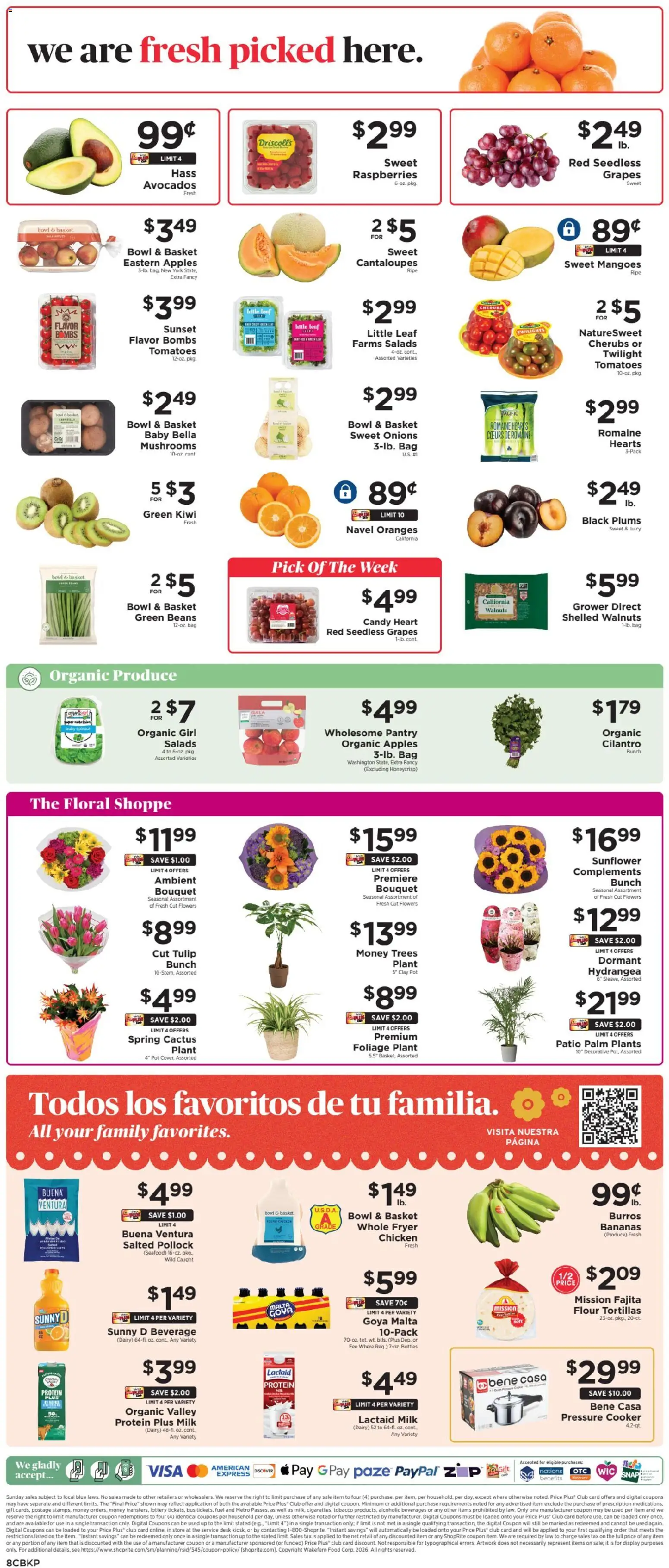 ShopRite Weekly Ad - valid from 10.04.2026 | Page: 12 | Products: Cooker, Bananas, Seafood, Grapes