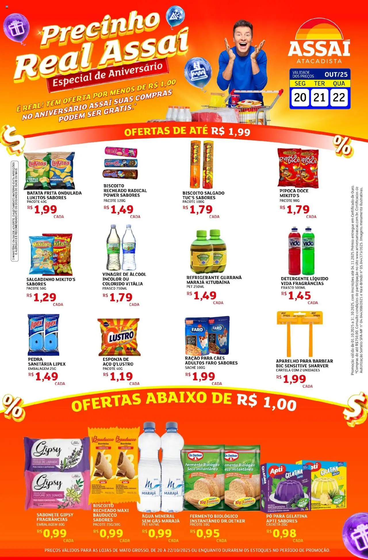 Assaí Atacadista Folheto - válido de 20.10.2025 | Página: 1 | Produtos: Biscoito, Vinagre, Sabonete, Refrigerante