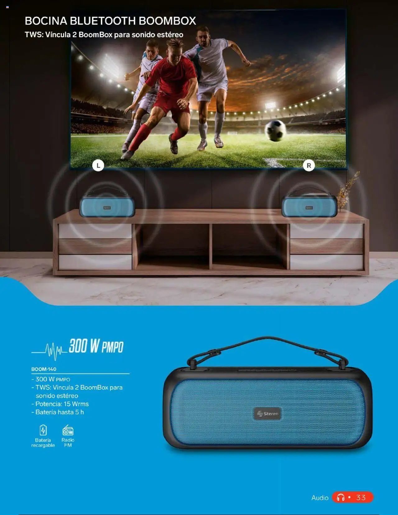 Nuevas ofertas de Steren válidas en toda la República Mexicana desde el 01.01.2025. ¡Encuentra las mejores ofertas en Steren catálogo! | Página: 51 | Productos: Audio, Radio, Bocina, Batería