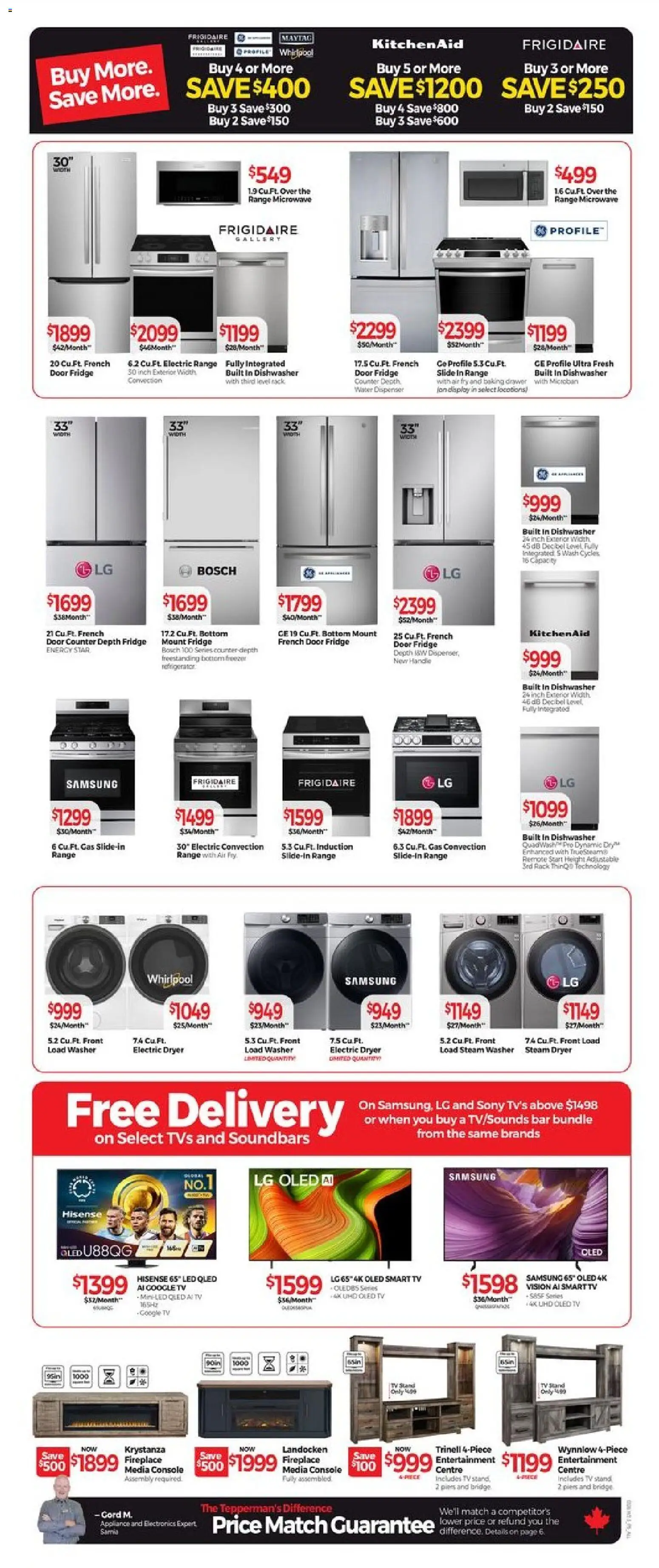 Tepperman's flyer valid from 16.01.2026 | Page: 9 | Products: Tv, Dryer, Dishwasher