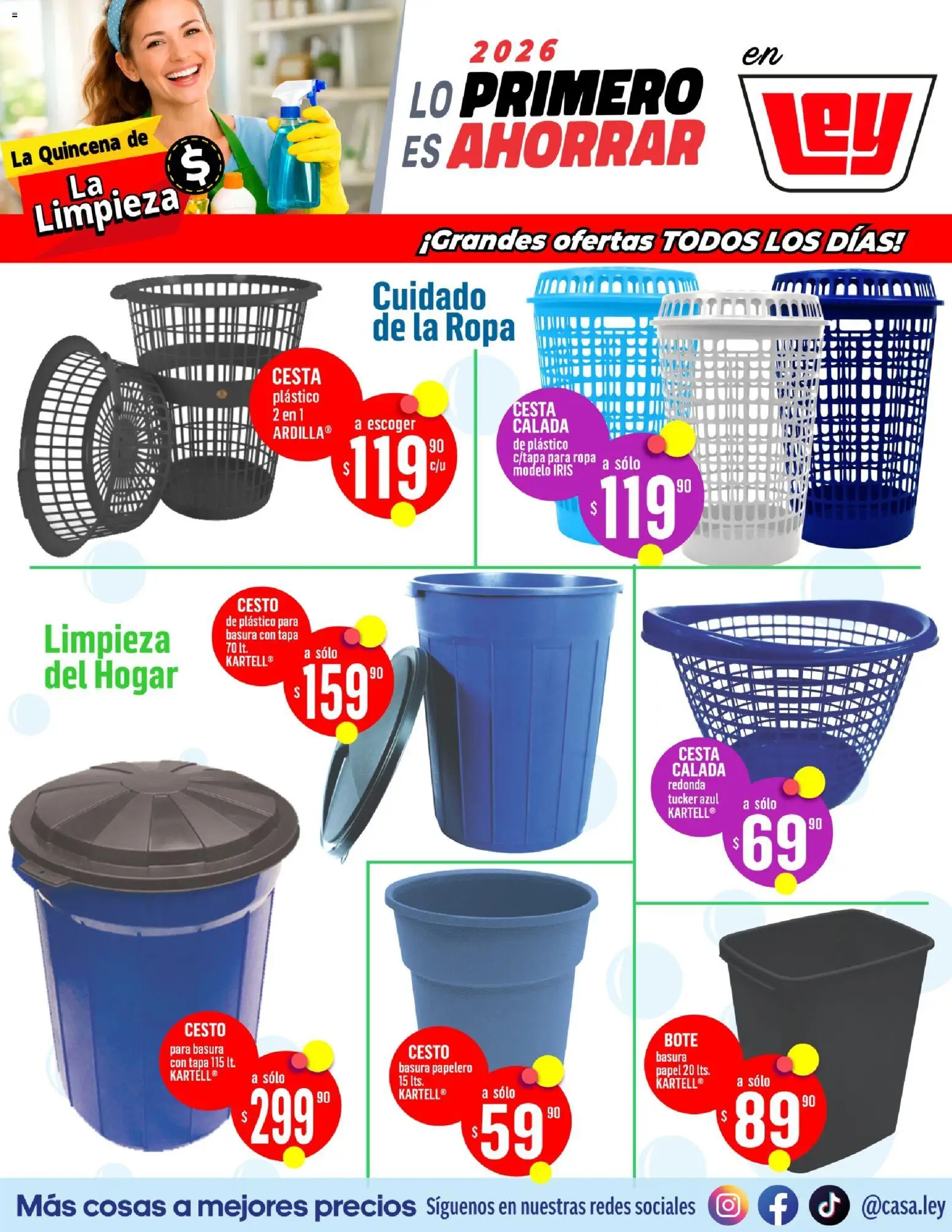 Nuevas ofertas de Casa Ley válidas en toda la República Mexicana desde el 02.01.2026. ¡Encuentra las mejores ofertas en Casa Ley folleto Quincena de la Limpieza! | Página: 2 | Productos: Ropa