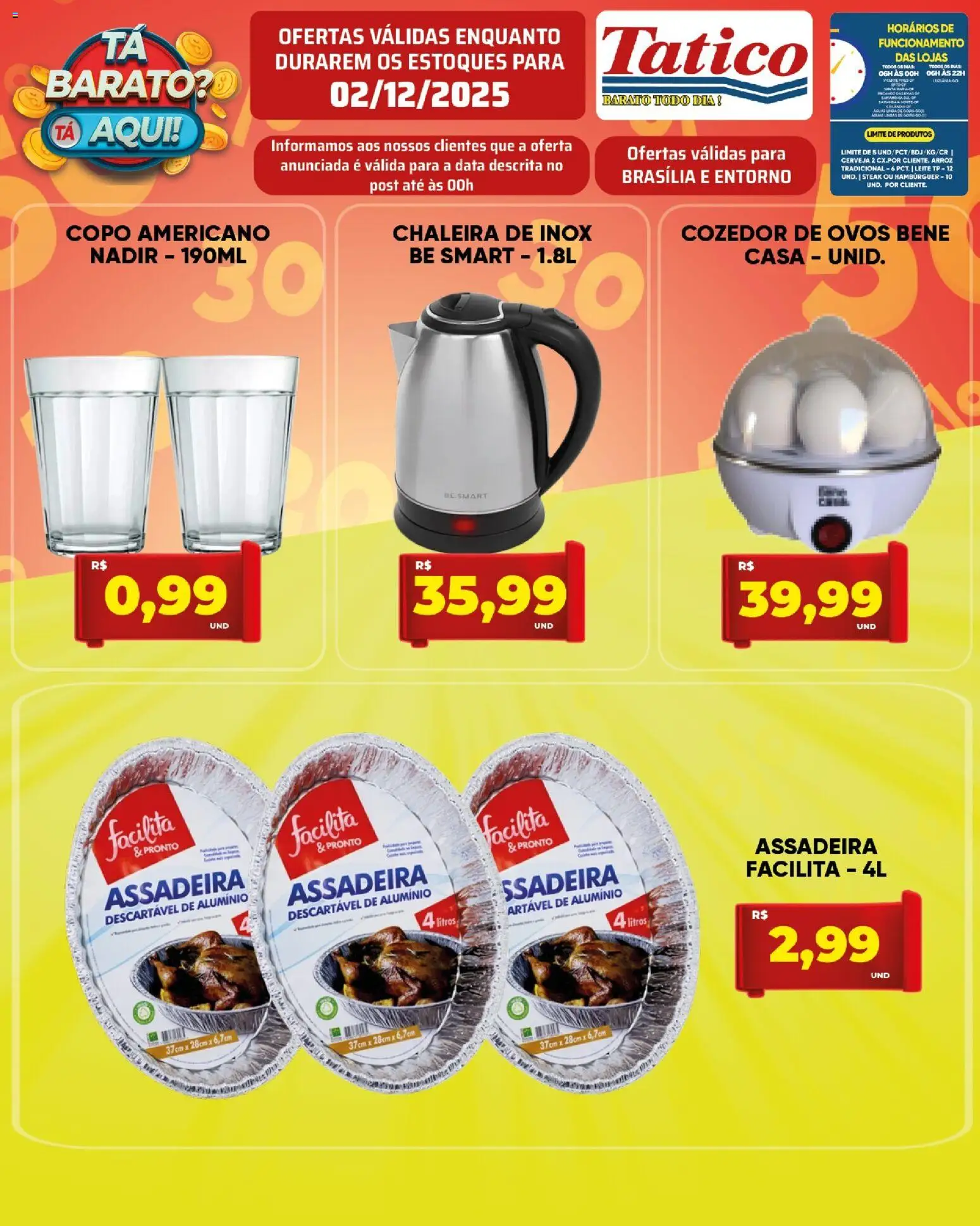 Tatico Folheto - válido de 03.12.2025 | Página: 29 | Produtos: Chaleira, Cerveja, Arroz, Assadeira