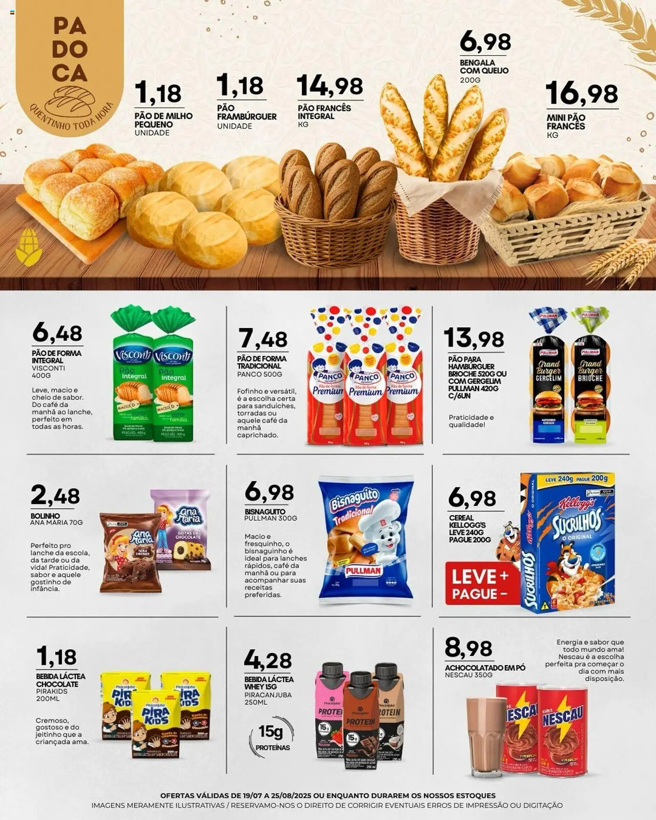 Mercadão Atacadista Folheto - válido de 19.08.2025 | Página: 7 | Produtos: Pó, Nescau, Achocolatado, Hambúrguer