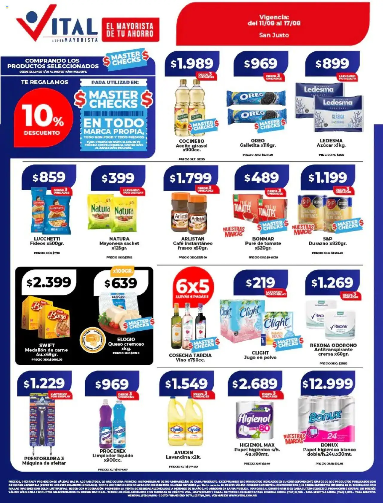 Vital ofertas - San Justo │ válido desde el 11.08.2025 | Página: 1 | Productos: Maquina de afeitar, Tomate, Limpiador, Crema