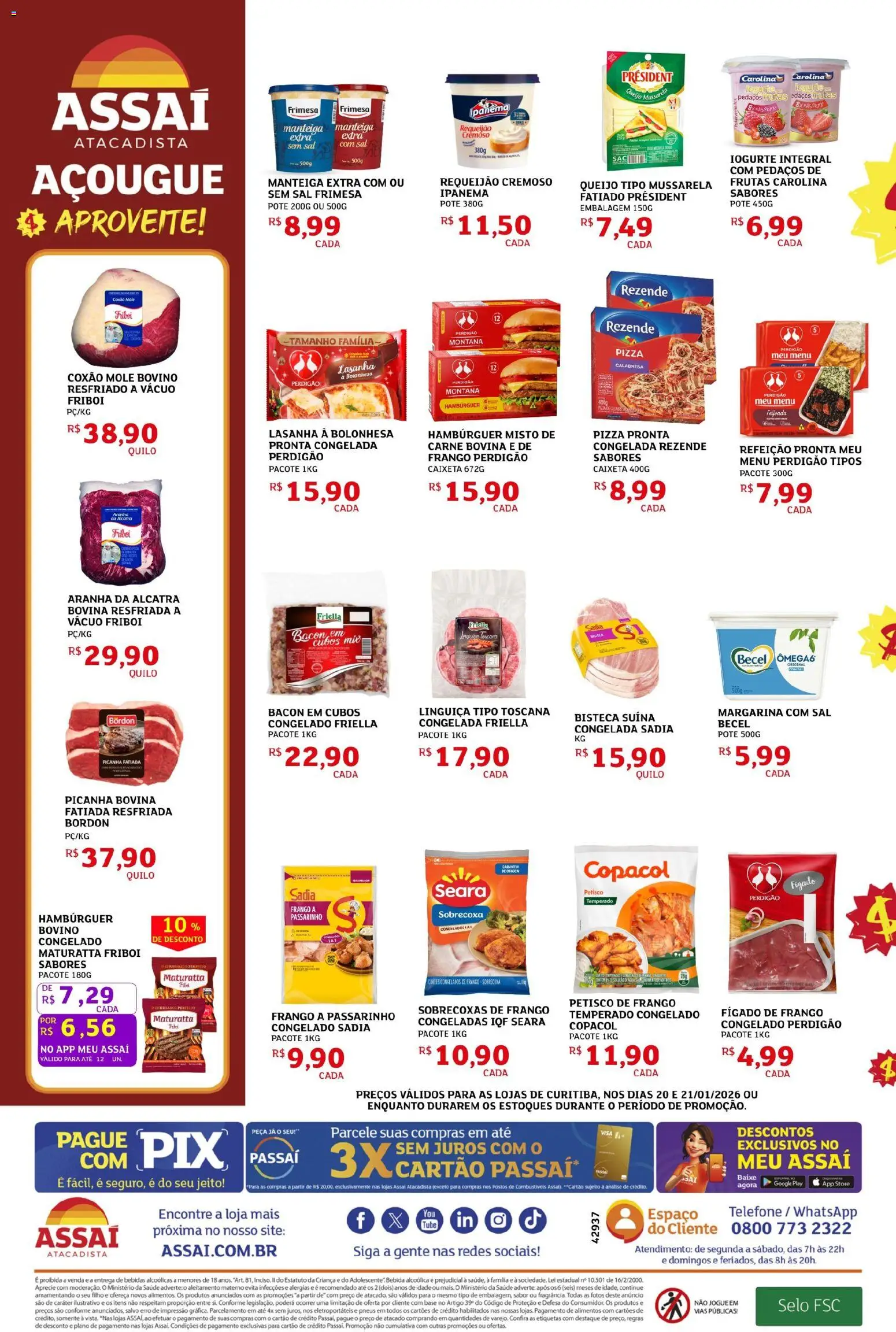 Assaí Atacadista Folheto - válido de 20.01.2026 | Página: 2 | Produtos: Picanha, Manteiga, Base, Aranha da alcatra