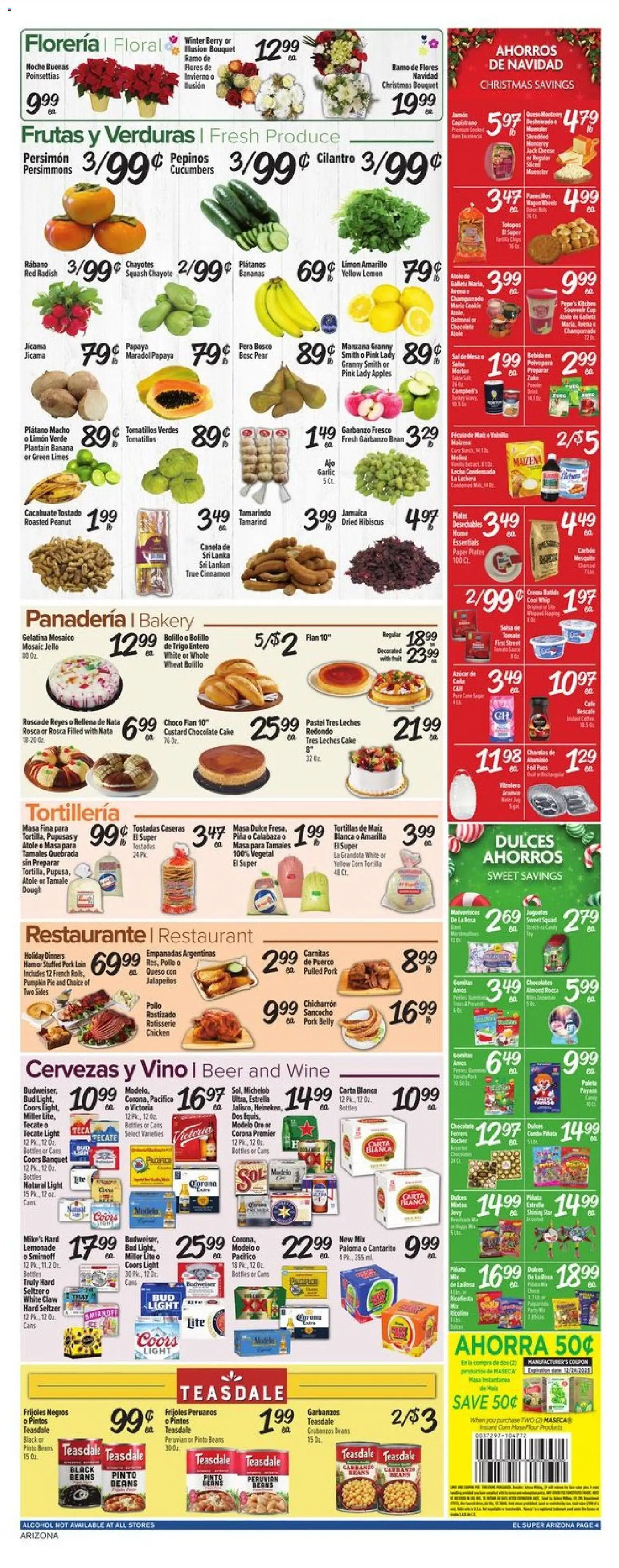 El Super Weekly Ad - AK - valid from 17.12.2025 | Page: 4 | Products: Squash, Garlic, Pumpkin Pie, Pear