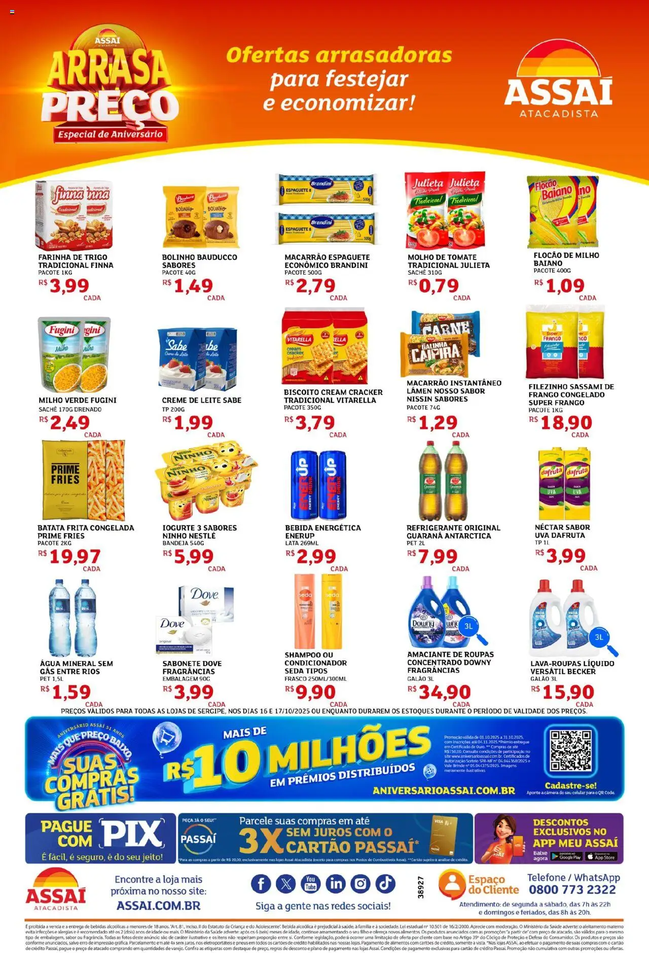 Assaí Atacadista Folheto - válido de 16.10.2025 | Página: 2 | Produtos: Condicionador, Farinha de trigo, Iogurte, Macarrão instantâneo