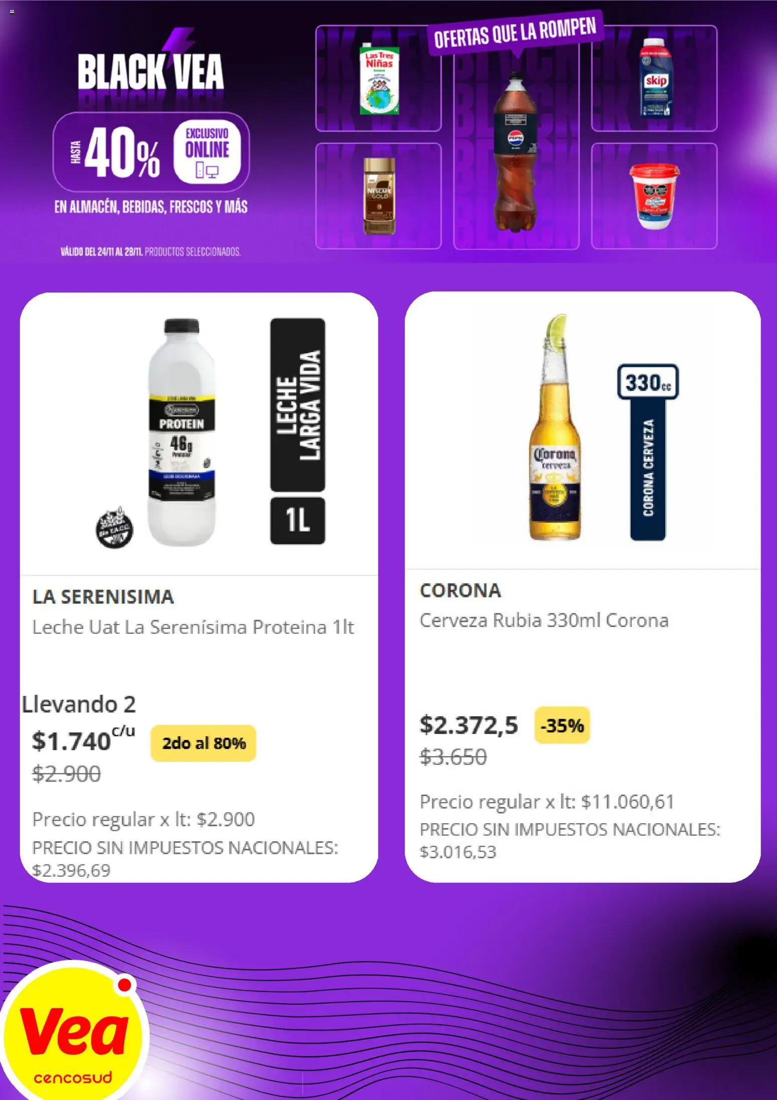 Vea - Black Friday │ válido desde el 24.11.2025 | Página: 3 | Productos: Leche, Cerveza