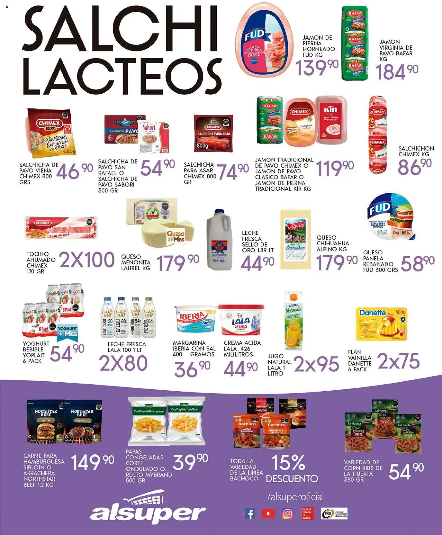 Nuevas ofertas de Alsuper válidas en toda la República Mexicana desde el 31.10.2025. ¡Encuentra las mejores ofertas en Alsuper folleto Chihuahua-Ciudad! | Página: 3 | Productos: Sal, Salchicha, Jugo, Margarina