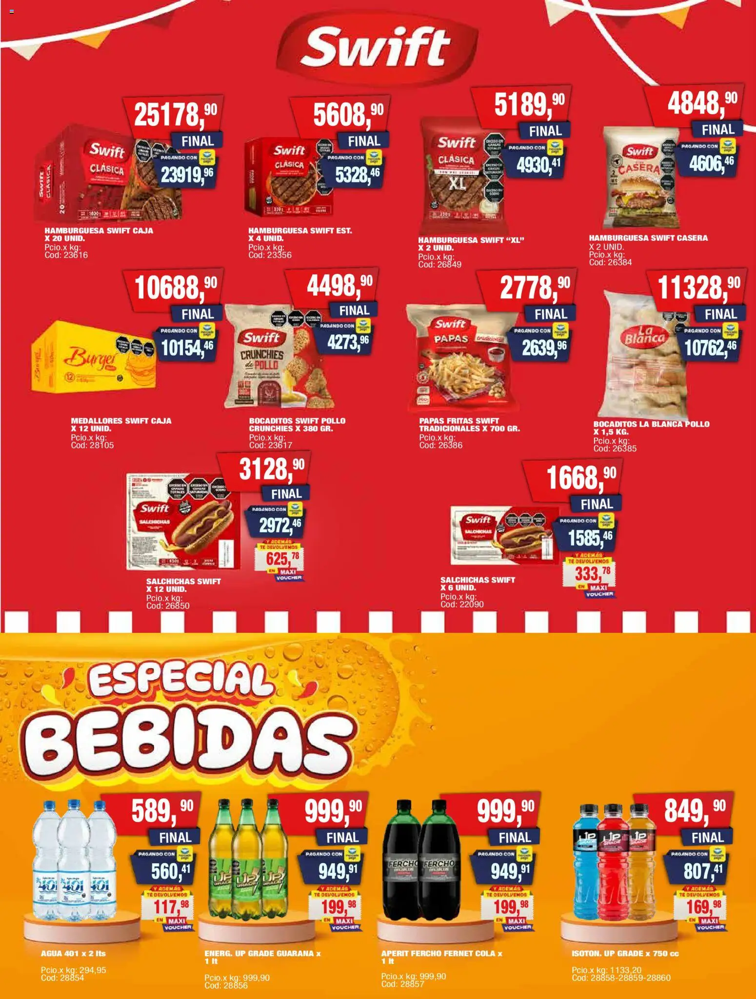 Maxiconsumo ofertas │ válido desde el 23.03.2026 | Página: 16 | Productos: Caja, Fernet, Agua, Papas fritas