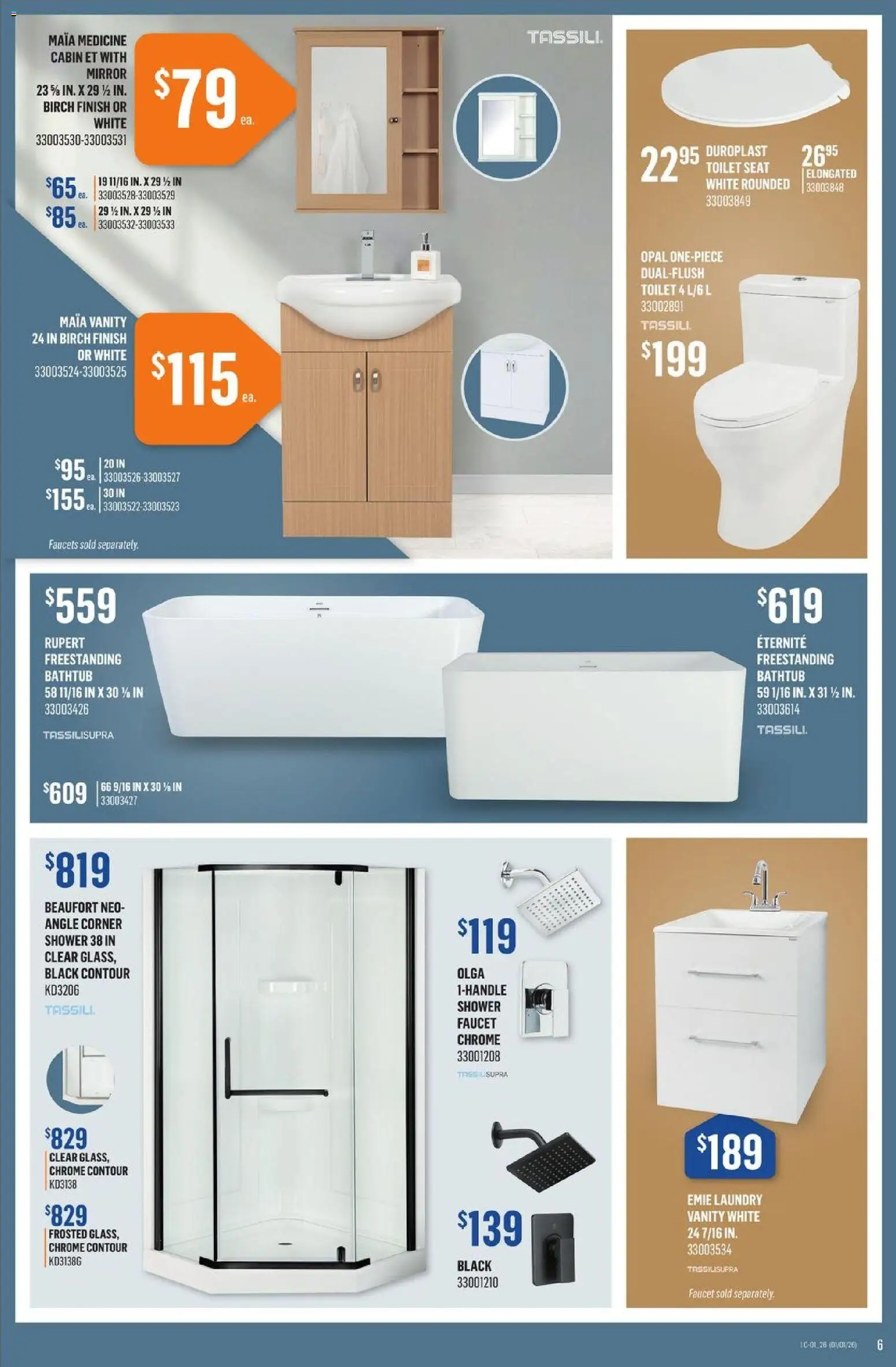 Canac flyer valid from 01.01.2026 | Page: 6 | Products: Shower, Mirror