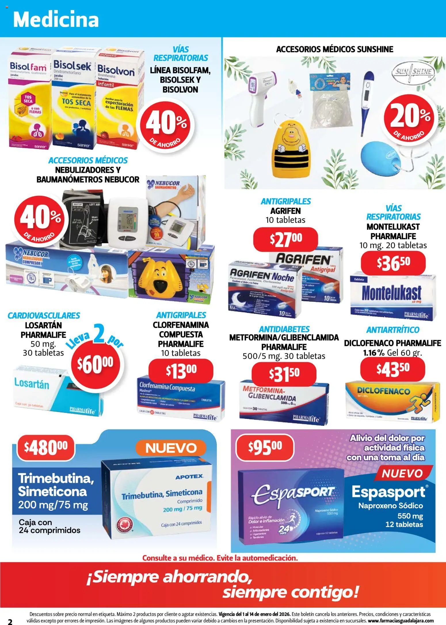 Nuevas ofertas de Farmacia Guadalajara válidas en toda la República Mexicana desde el 01.01.2026. ¡Encuentra las mejores ofertas en Farmacia Guadalajara catálogo! | Página: 2