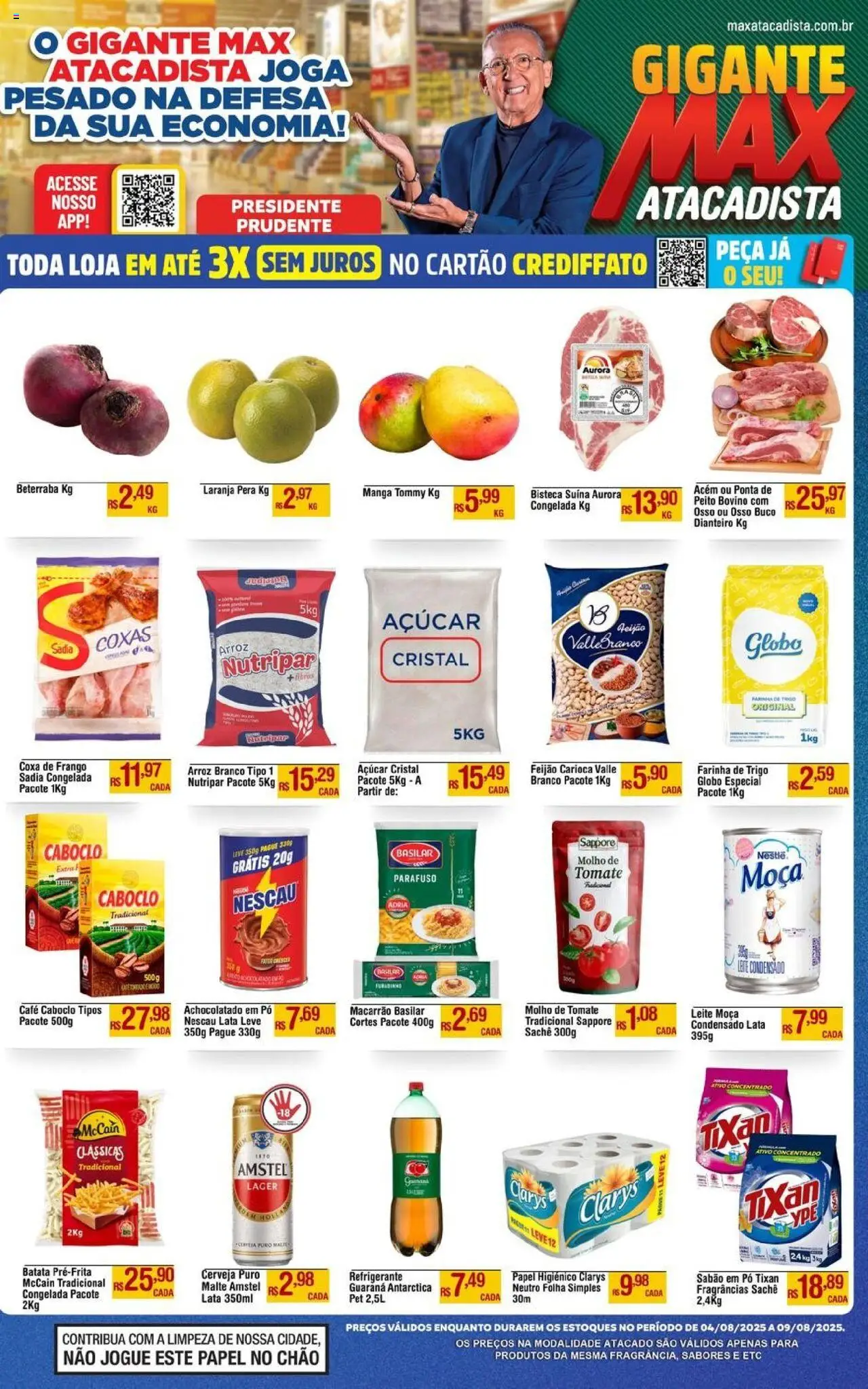 Max Atacadista Folheto - válido de 04.08.2025 | Página: 1 | Produtos: Guaraná, Sabão em pó, Refrigerante, Batata