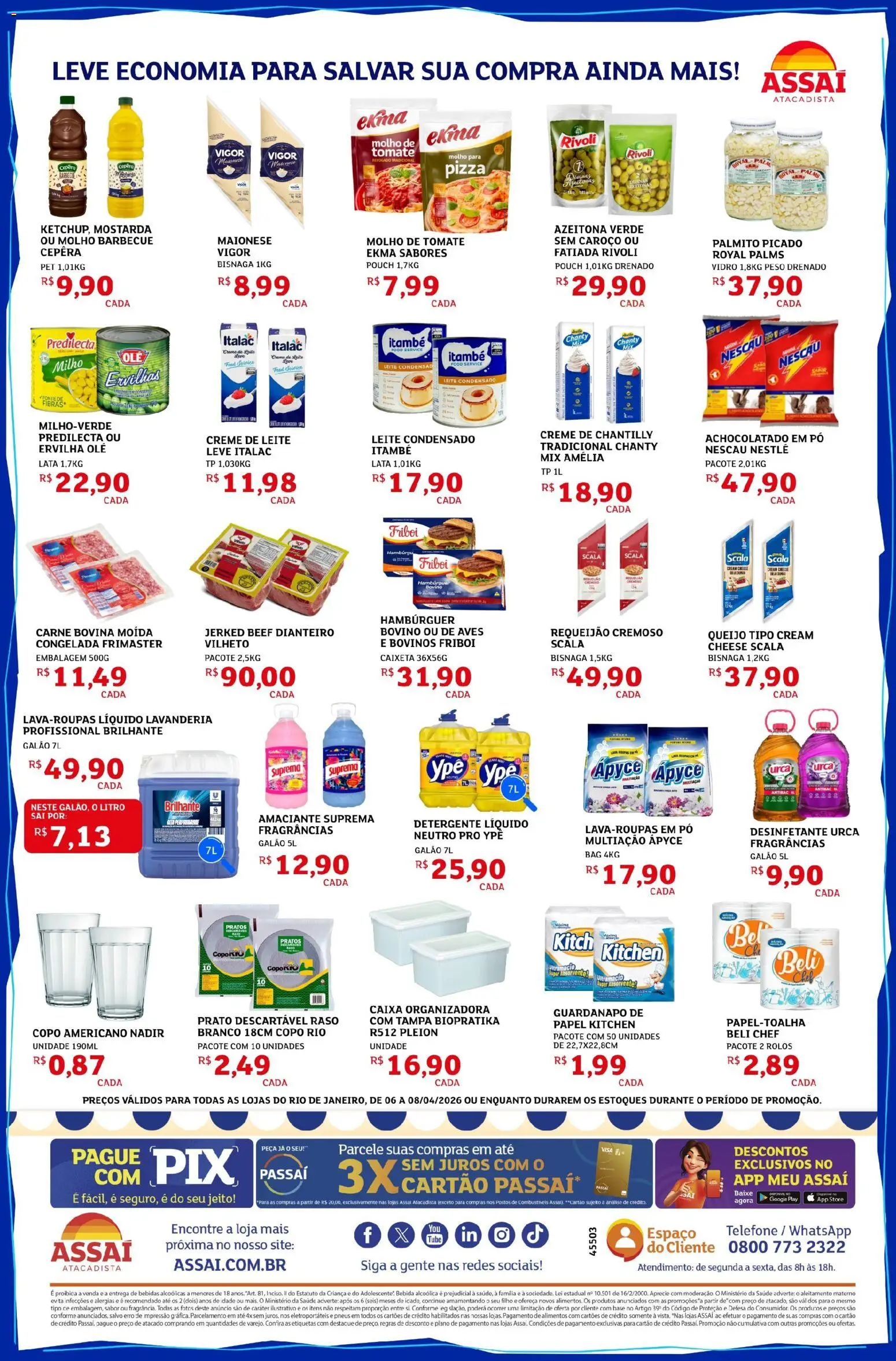 Assaí Atacadista Folheto - válido de 06.04.2026 | Página: 2 | Produtos: Ervilha, Pó, Palmito, Base